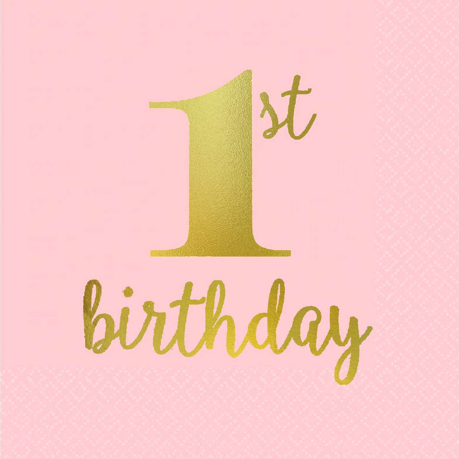 1st Birthday Girl Large Paper Napkins / Serviettes (Pack of 16)