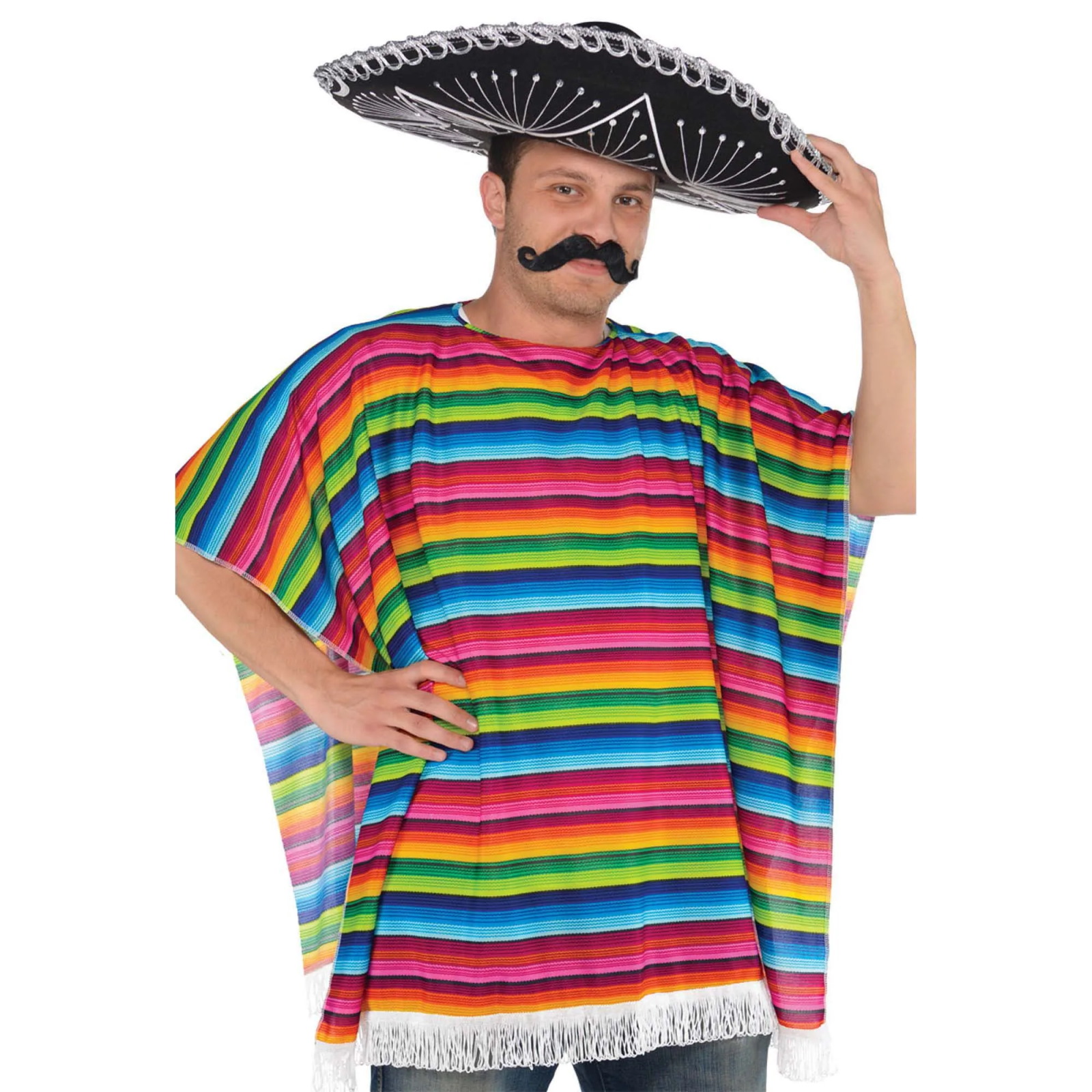 Mexican Fiesta Multi Coloured Poncho