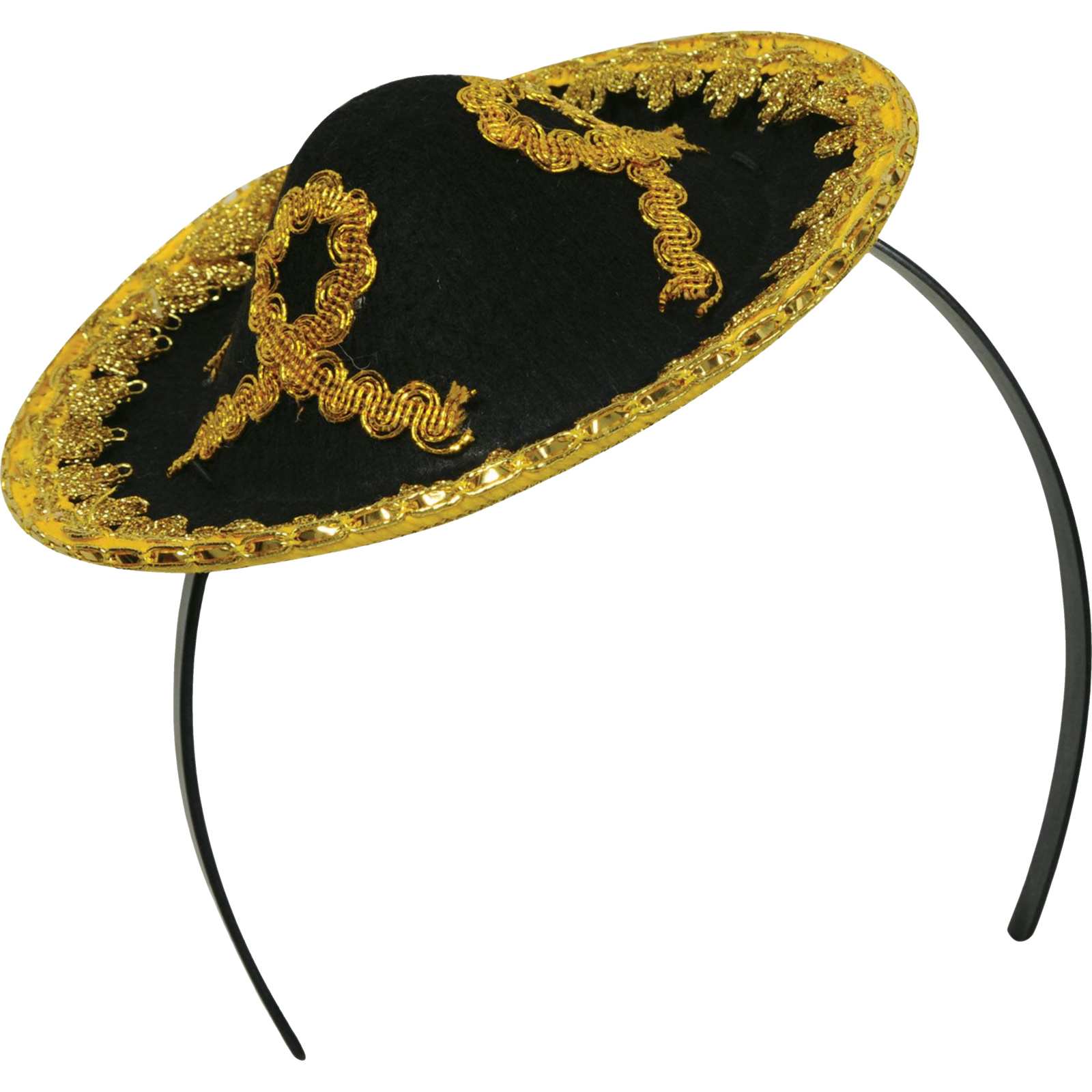 Mini Black and Gold Sombrero Headband 
