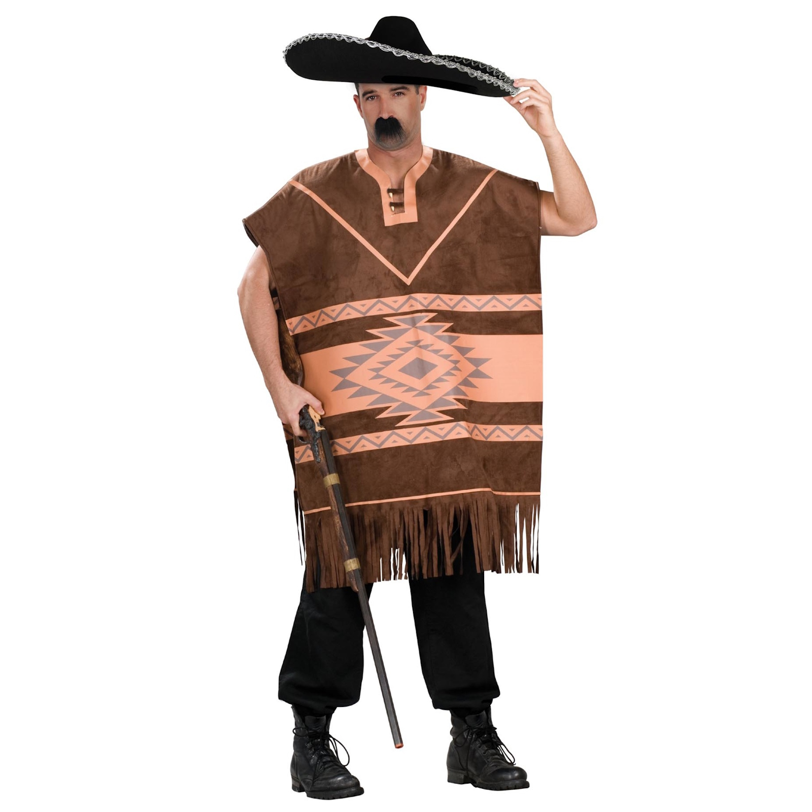 Adult Mexican Poncho Costume One Size 