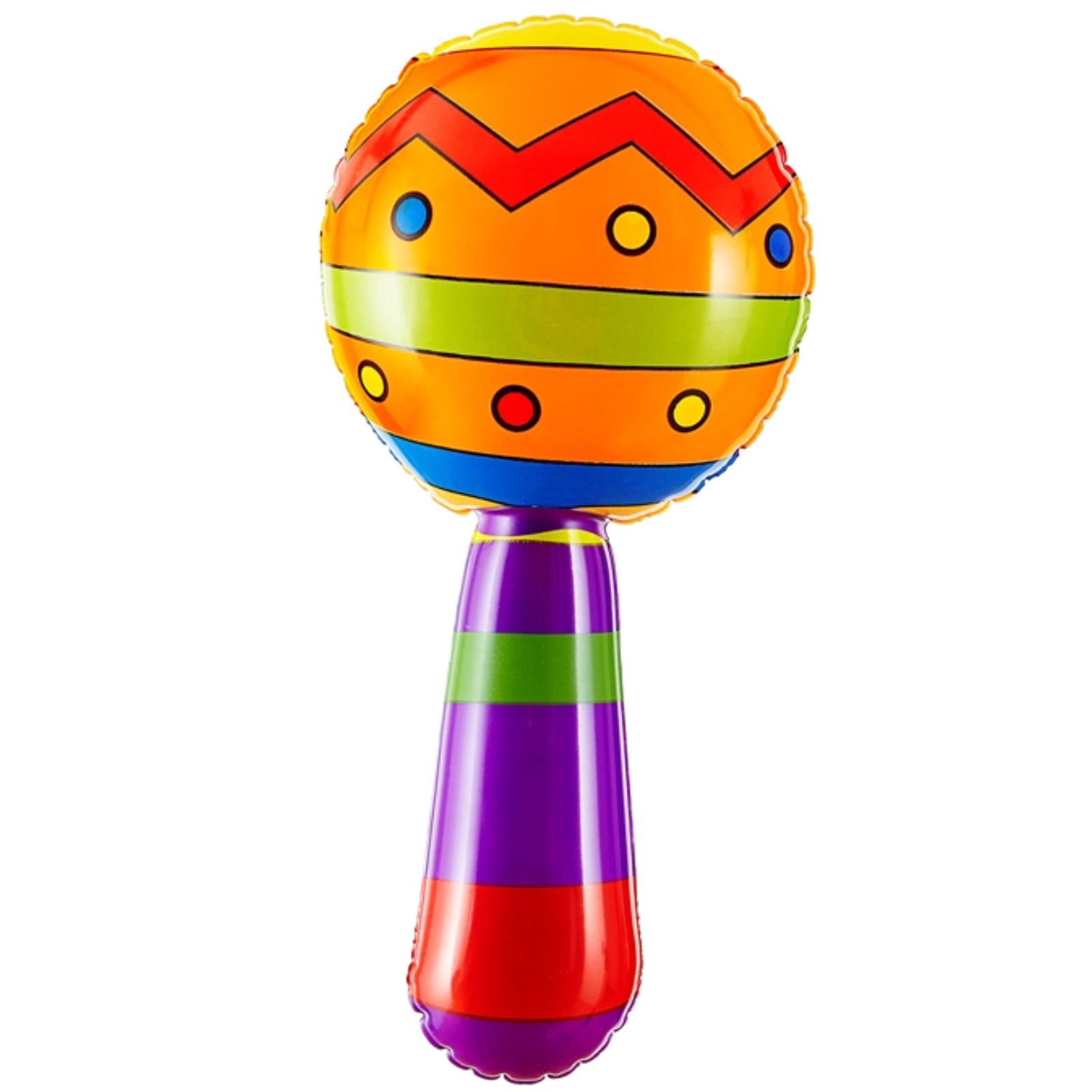 Single Inflatable Maraca With Jingle Bell