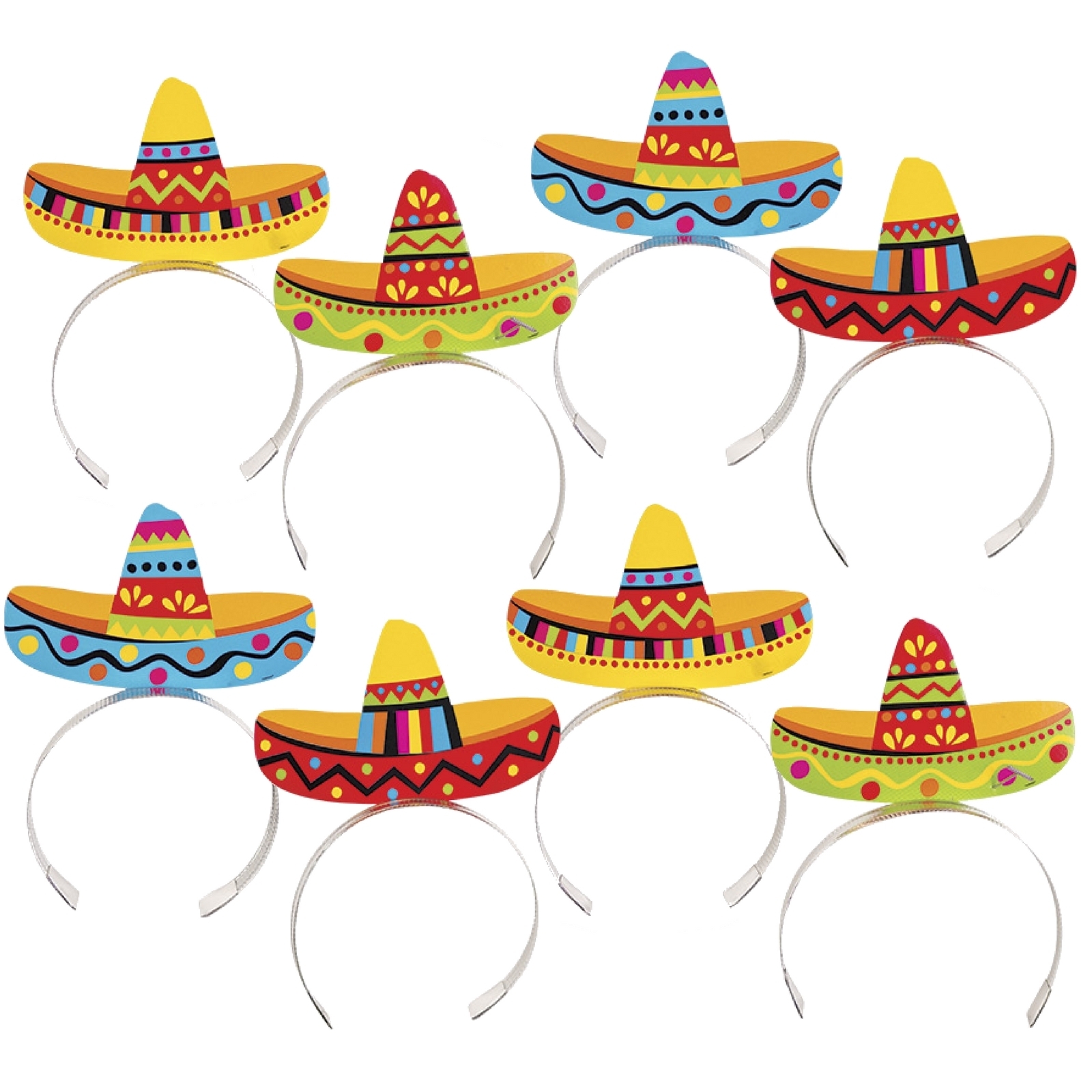 Fiesta Sombrero Headbands (Pack of 8)