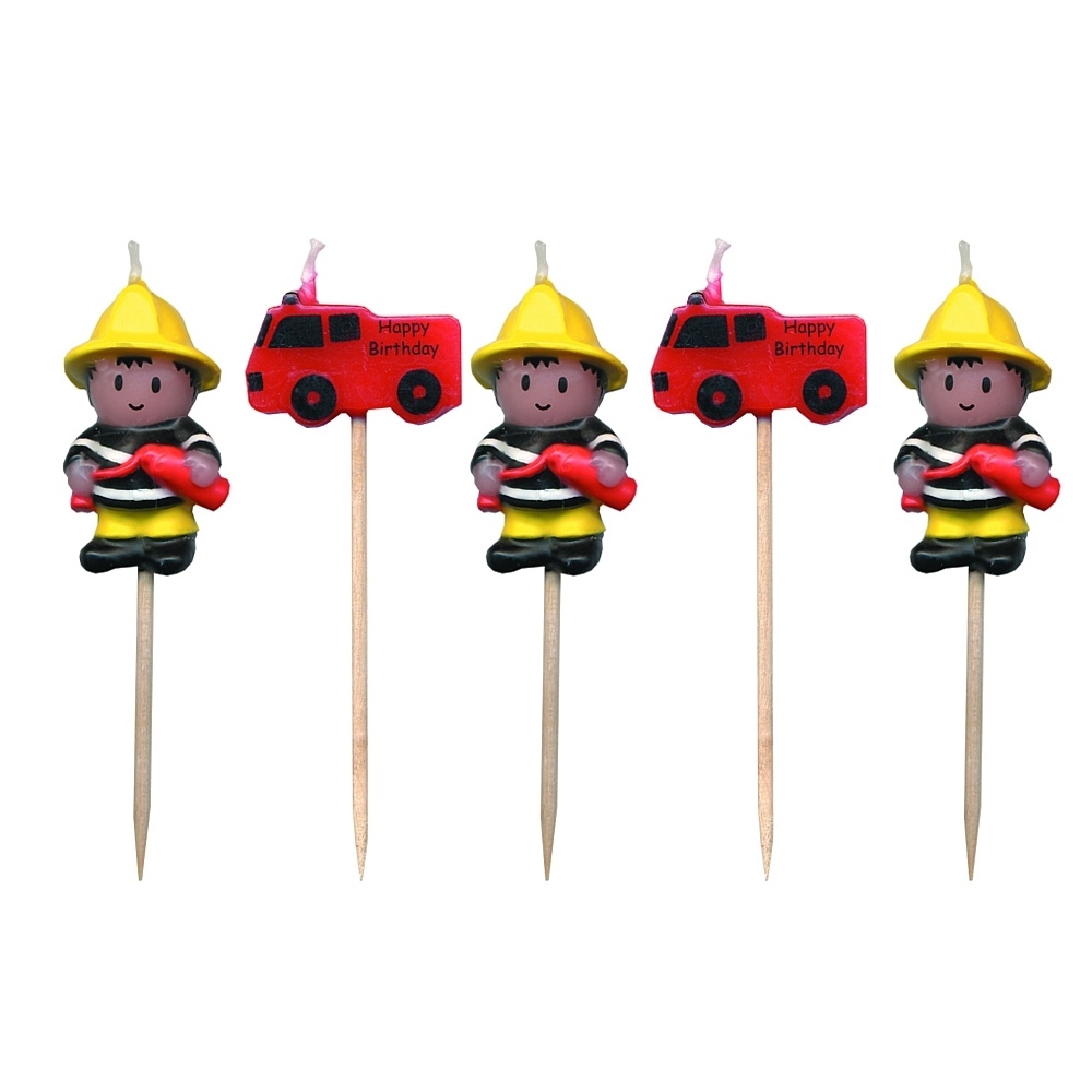 Firefighter Lovely Chubblies Mini Candles (Set of 5)