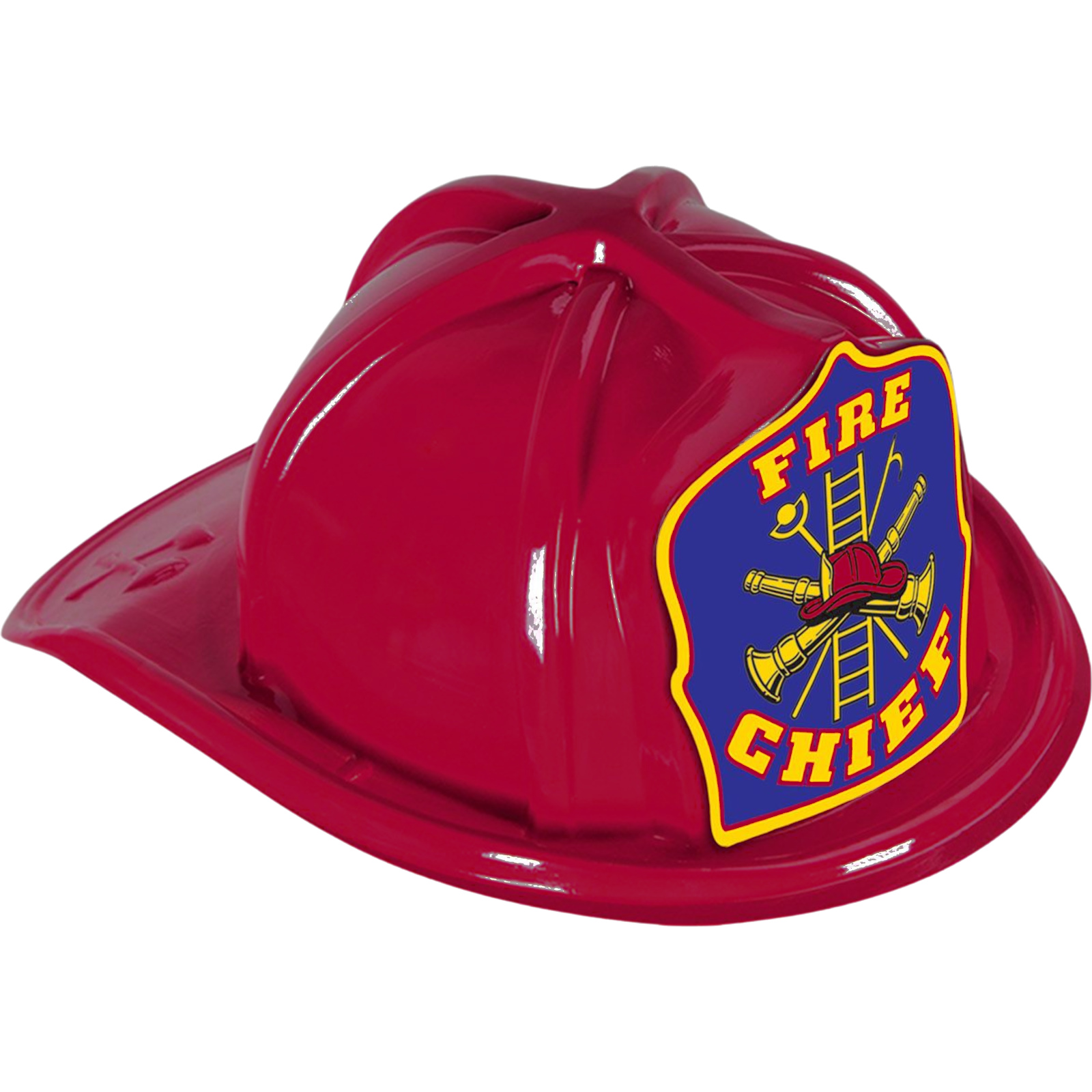 Kids Plastic Red Fire Chief Hat 