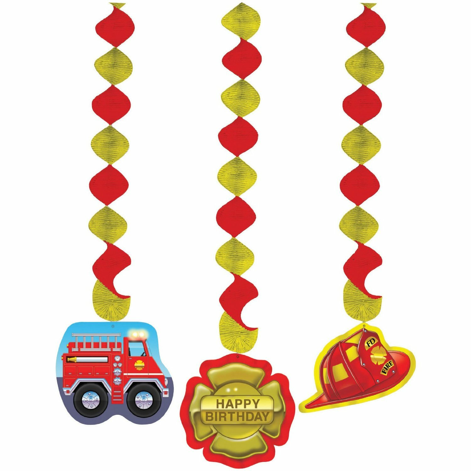 Firefighter Dangling Decorations (Pack of 3)