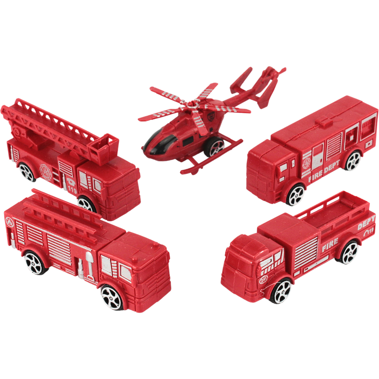 Fire Pull Back Vehicles (Pack of 5)
