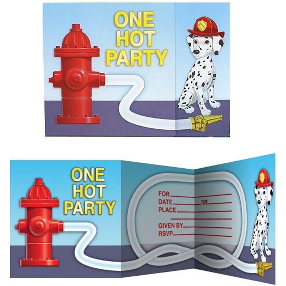 Firefighter Party Invitations (Pack of 8)