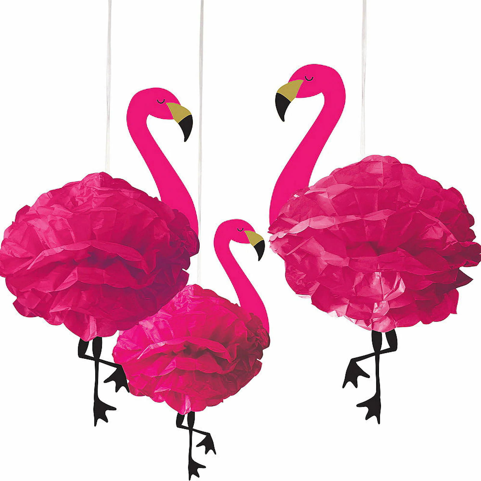 Flamingo Fluffy Tissue Hanging Decorations 