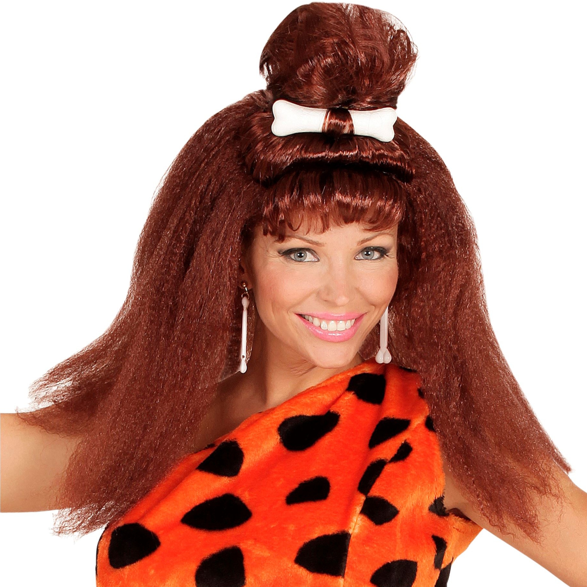 Adult Prehistoric Brown Wig With Bone