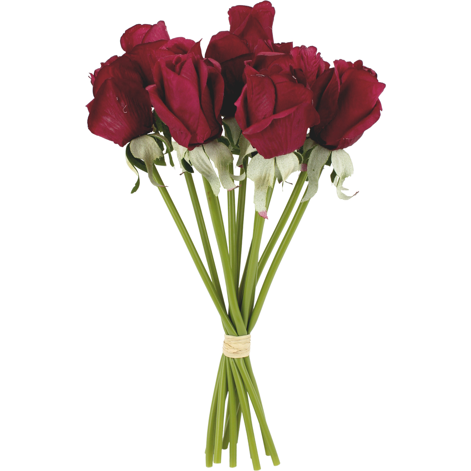 Artificial Garnet Red Roses (1 dozen)