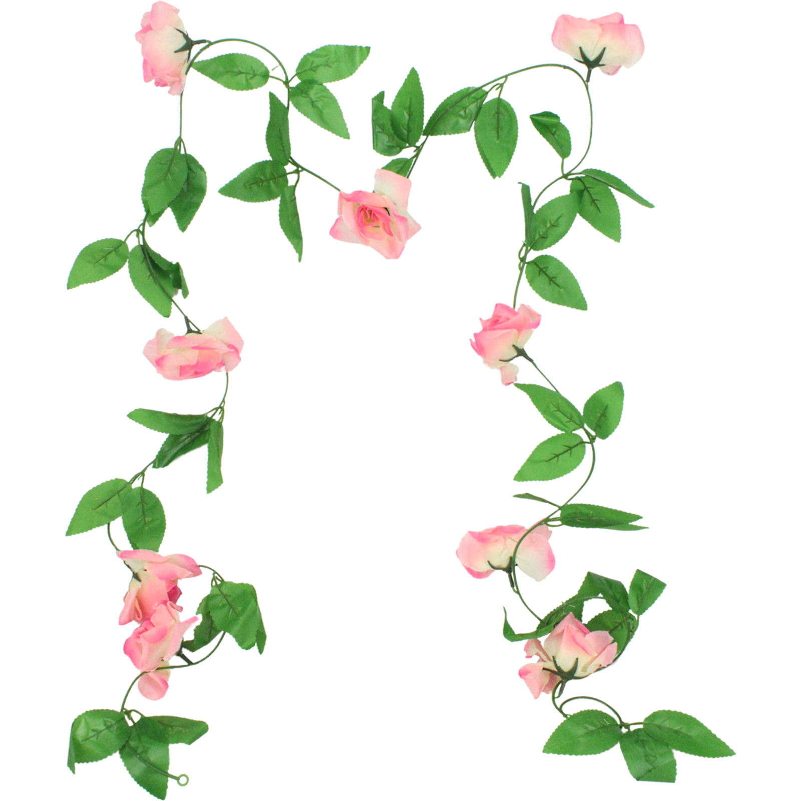 Artificial Pink Rose Vine 2.3m 