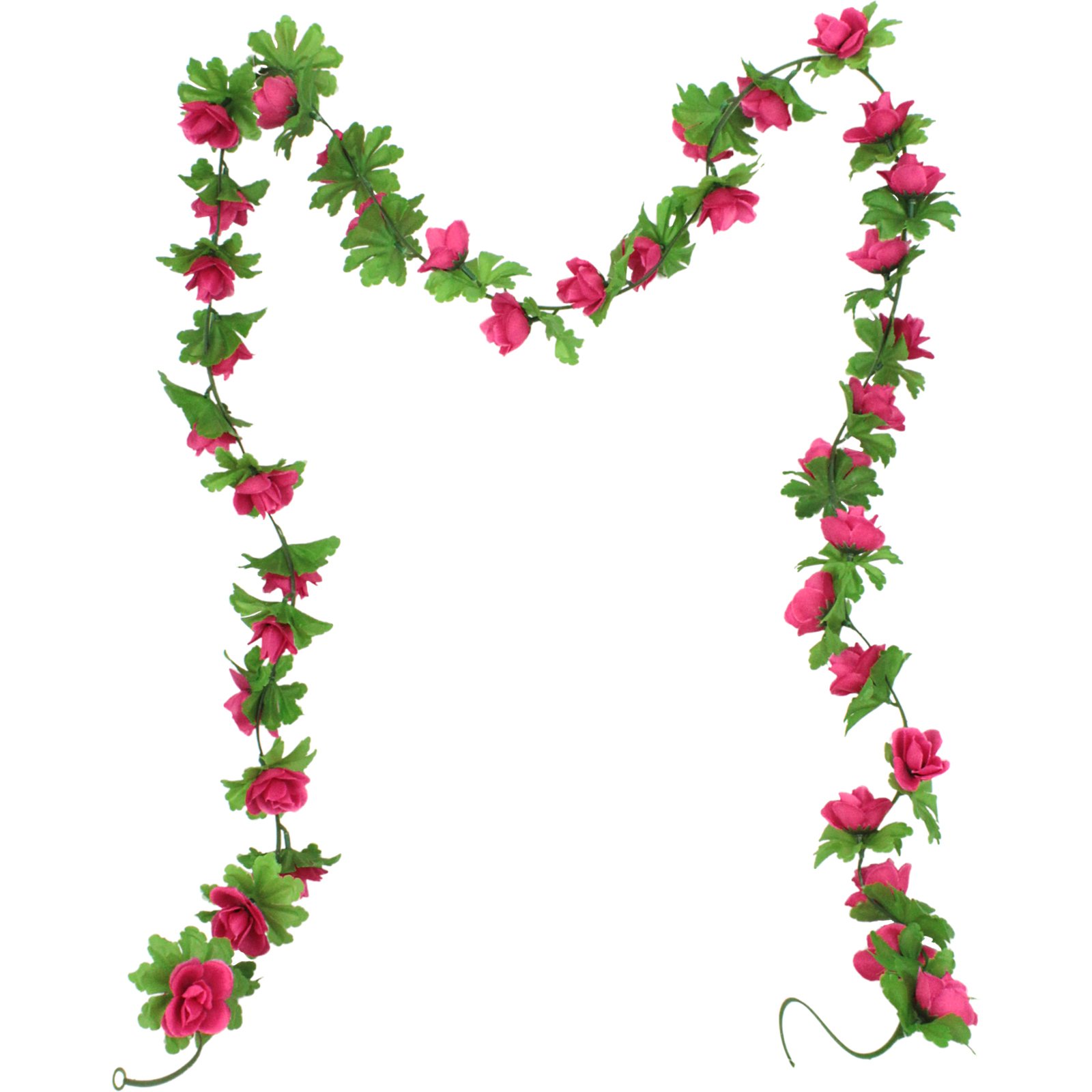 Artificial Hot Pink Rose Garland 2m 