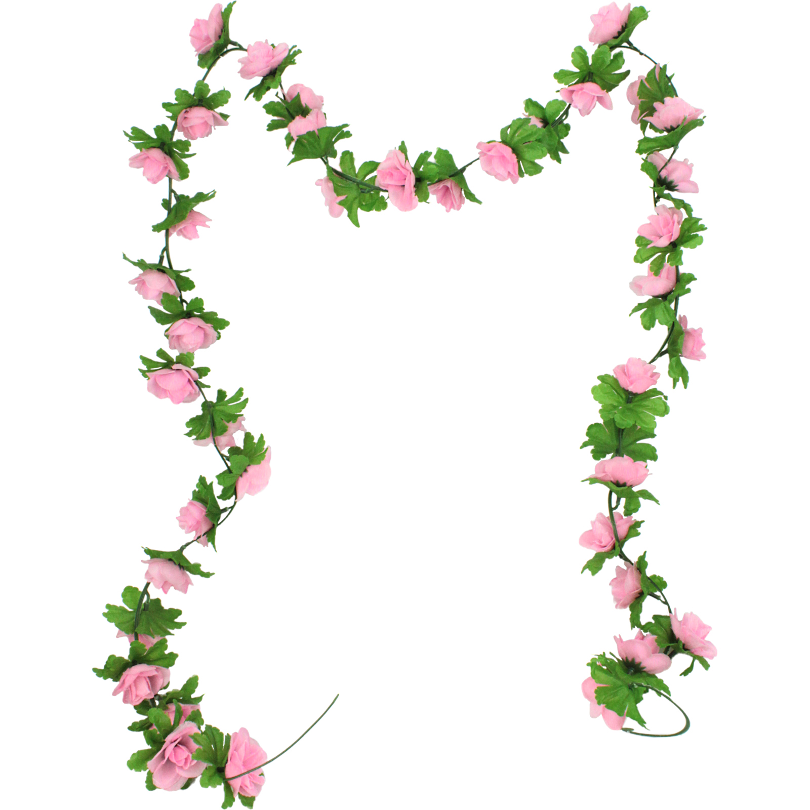 Artificial Light Pink Rose Garland 2m
