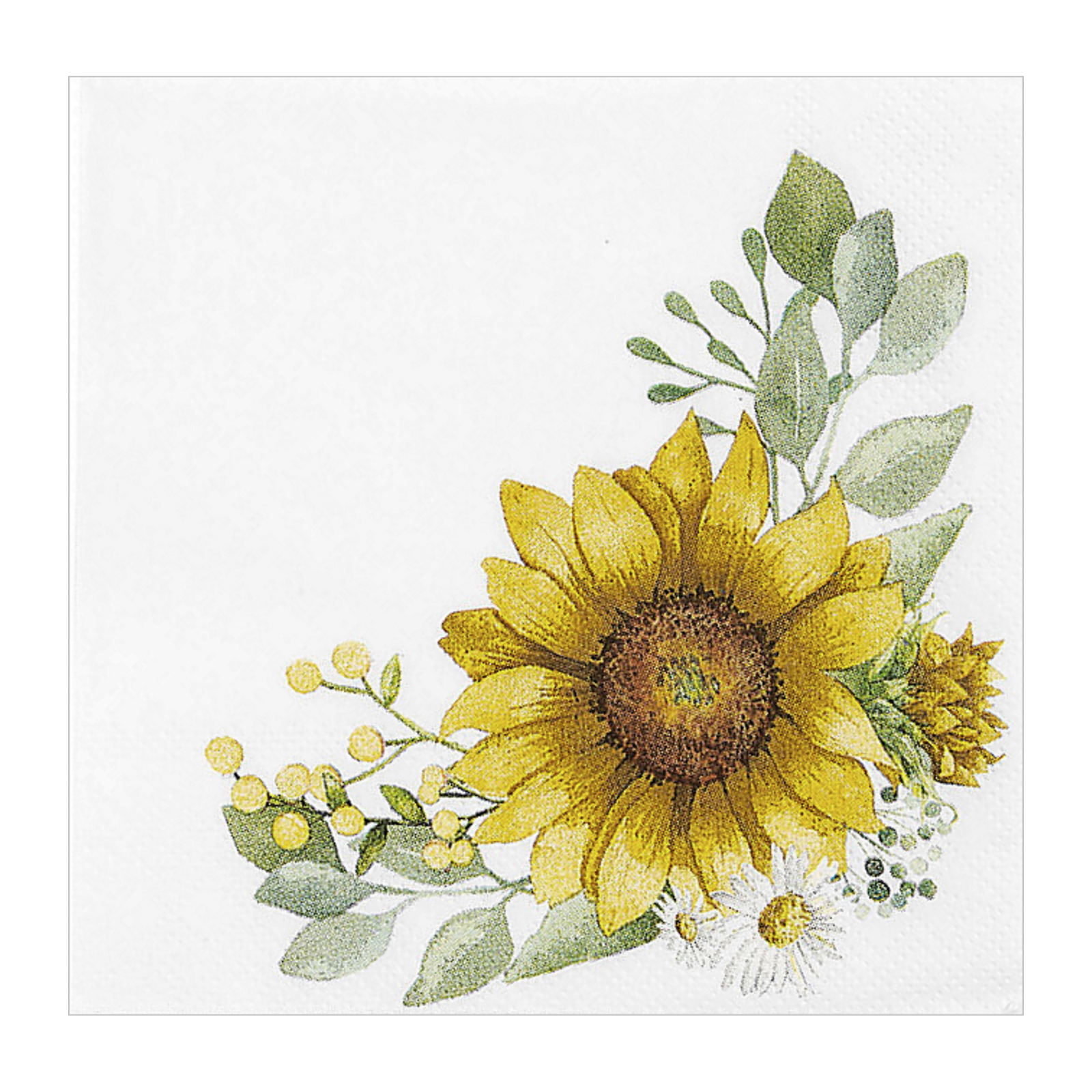 Sunflower Party Small Paper Napkins / Serviettes (Pack of 16)