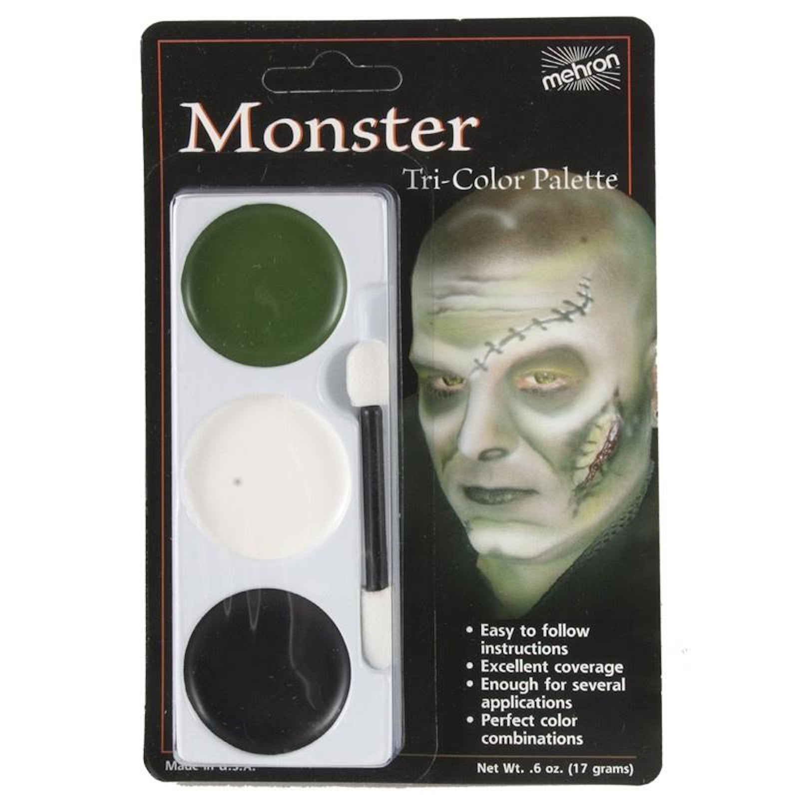 Mehron Tri Colour Palette Monster Makeup Accessory