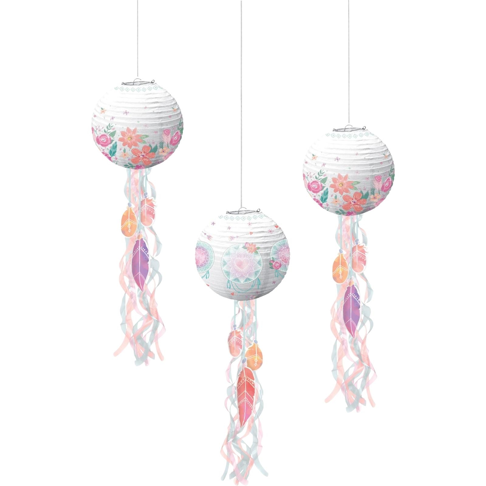 Free Spirit Happy Birthday Paper Lanterns (Pack of 3)