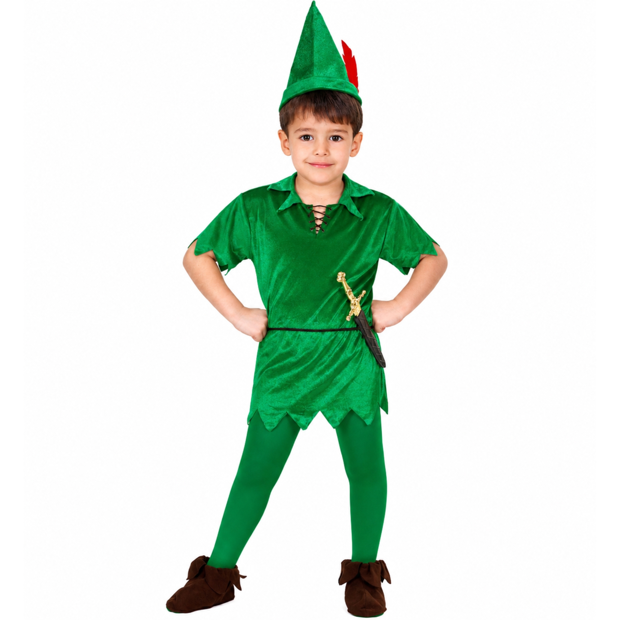 Boys Green Peter Costume 5-7 Years