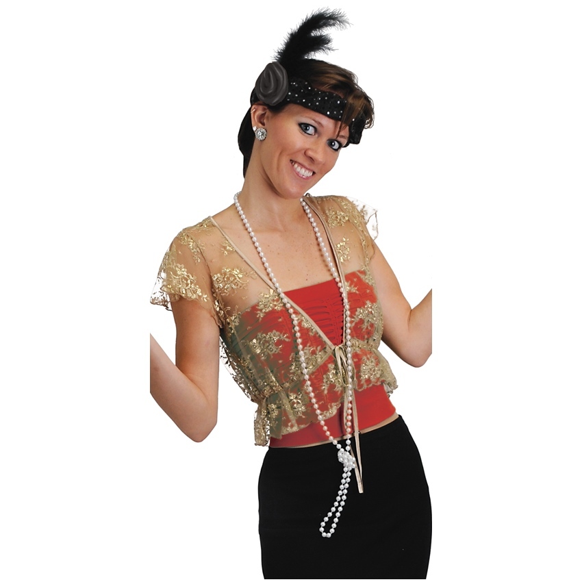 Flapper Headband and Pearls Set