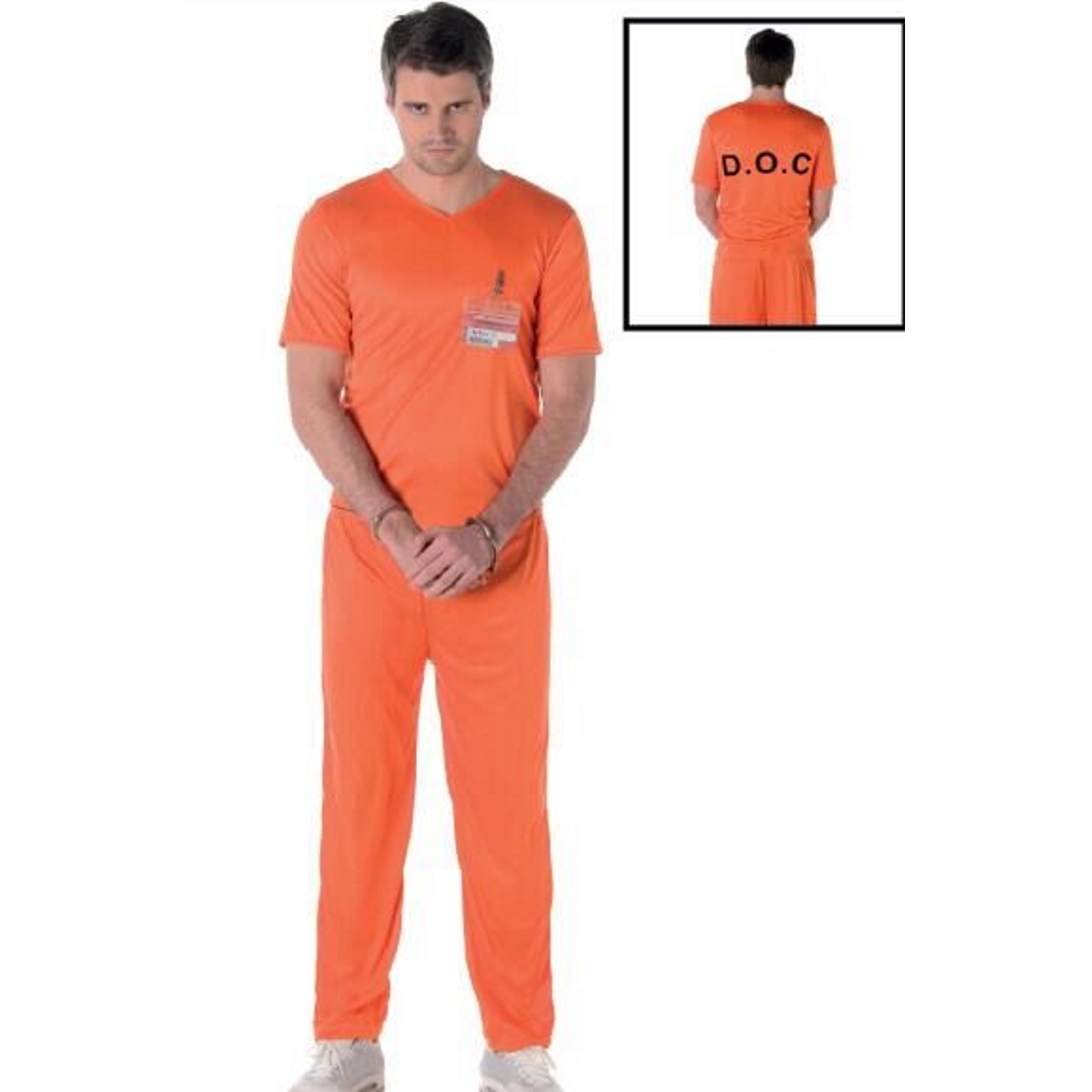 Orange Prisoner Mens Costume Large