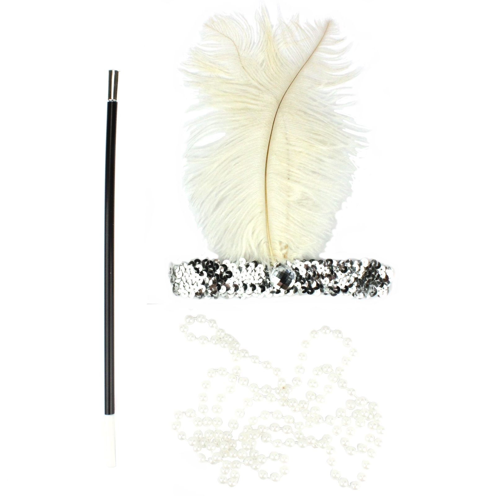 20's White Flapper Accessory Kit