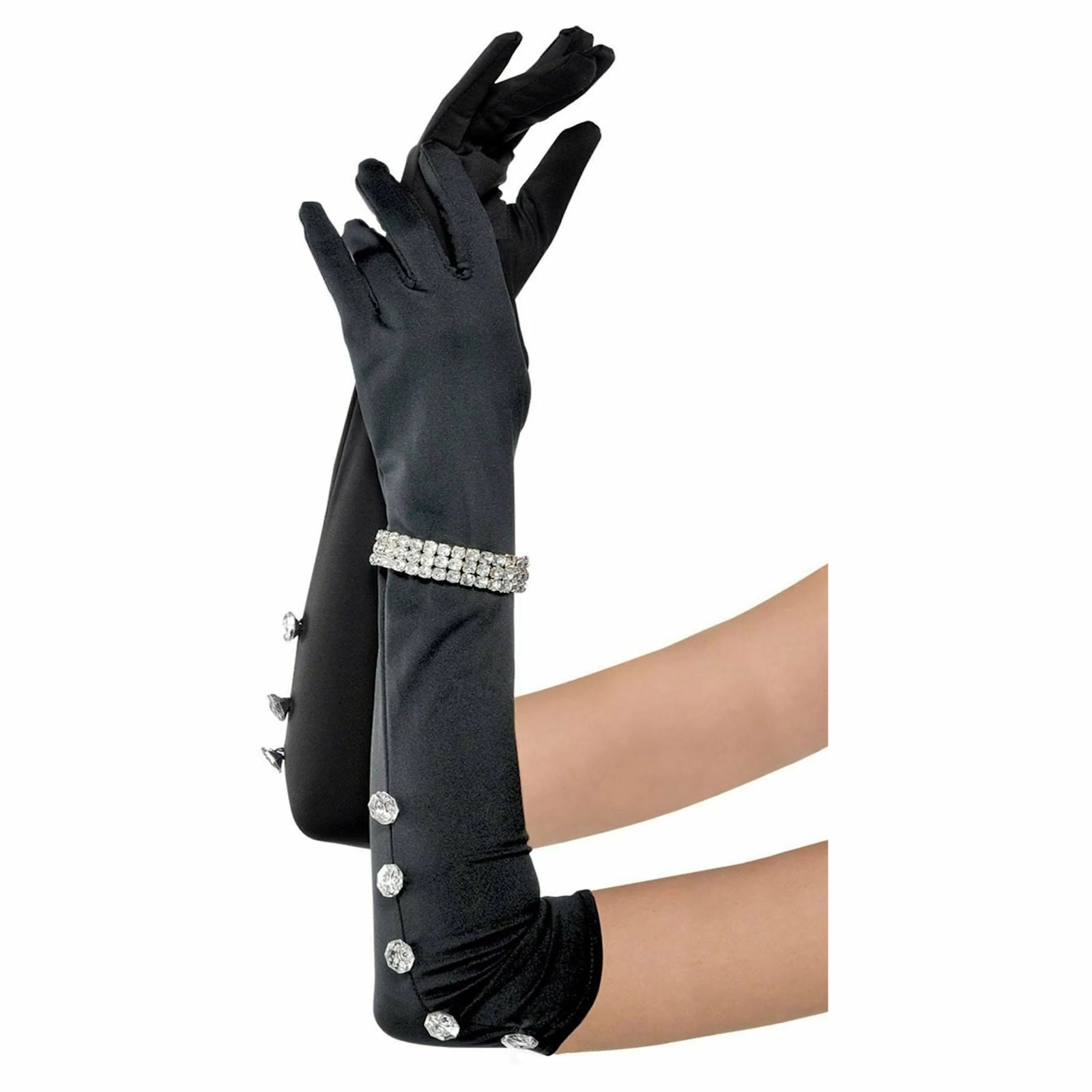 Roaring 20's Black Gloves & Bracelet Set