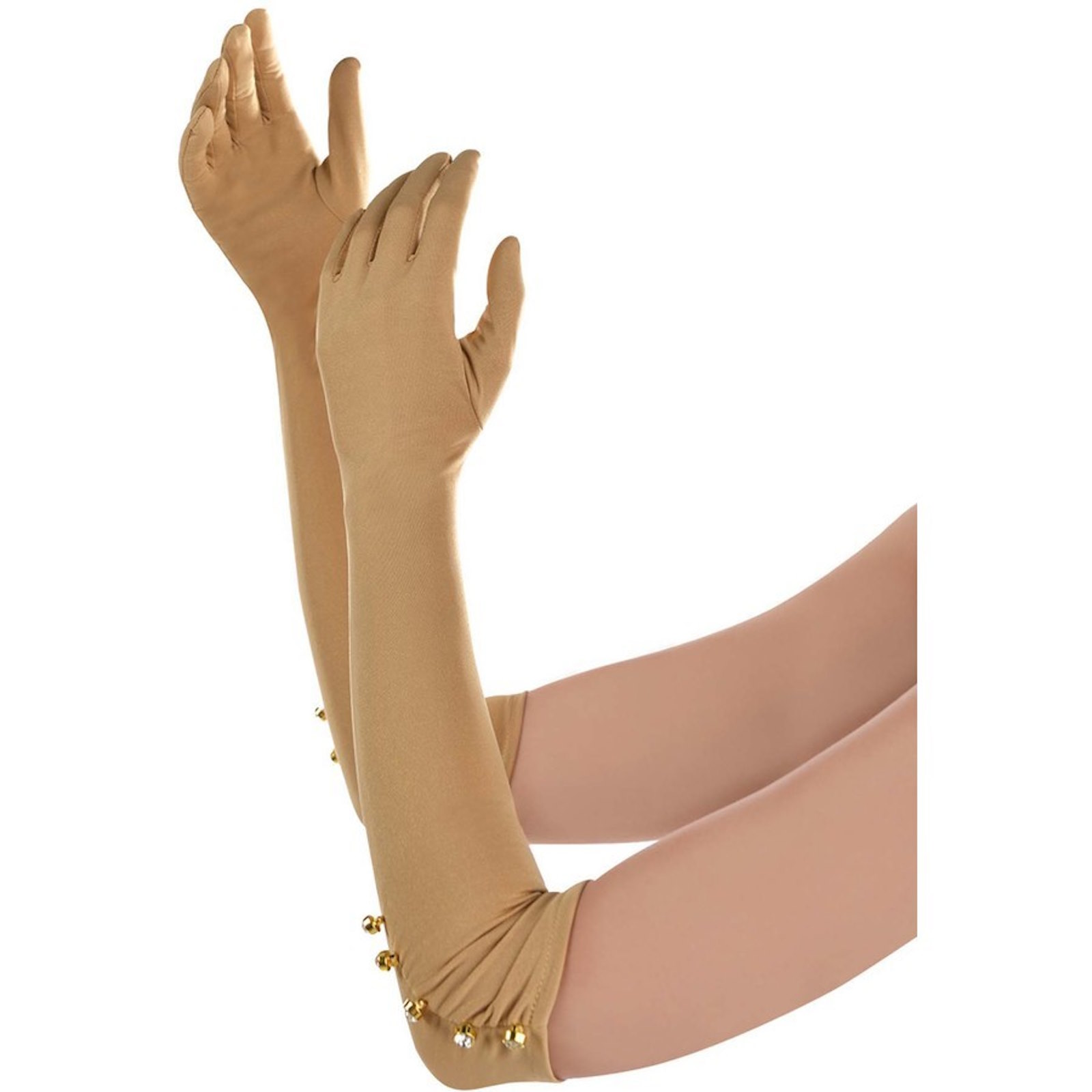 Roaring 20's Champagne Colour Long Gloves
