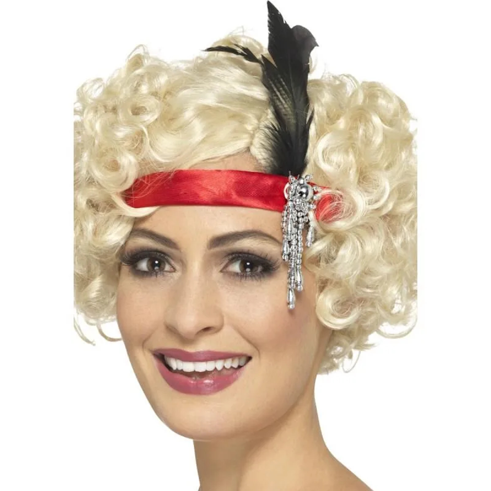 Satin Charleston Headband Adult Costume Accessory Red