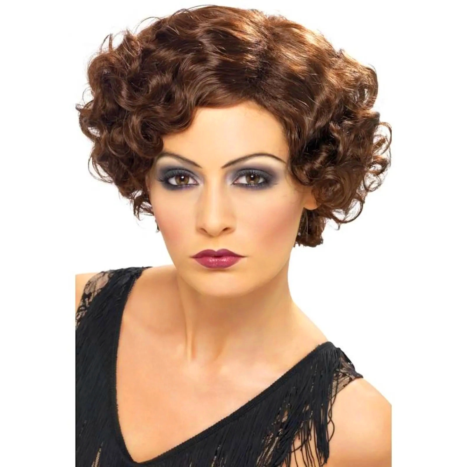 Brown 20's Flirty Flapper Adult Wig