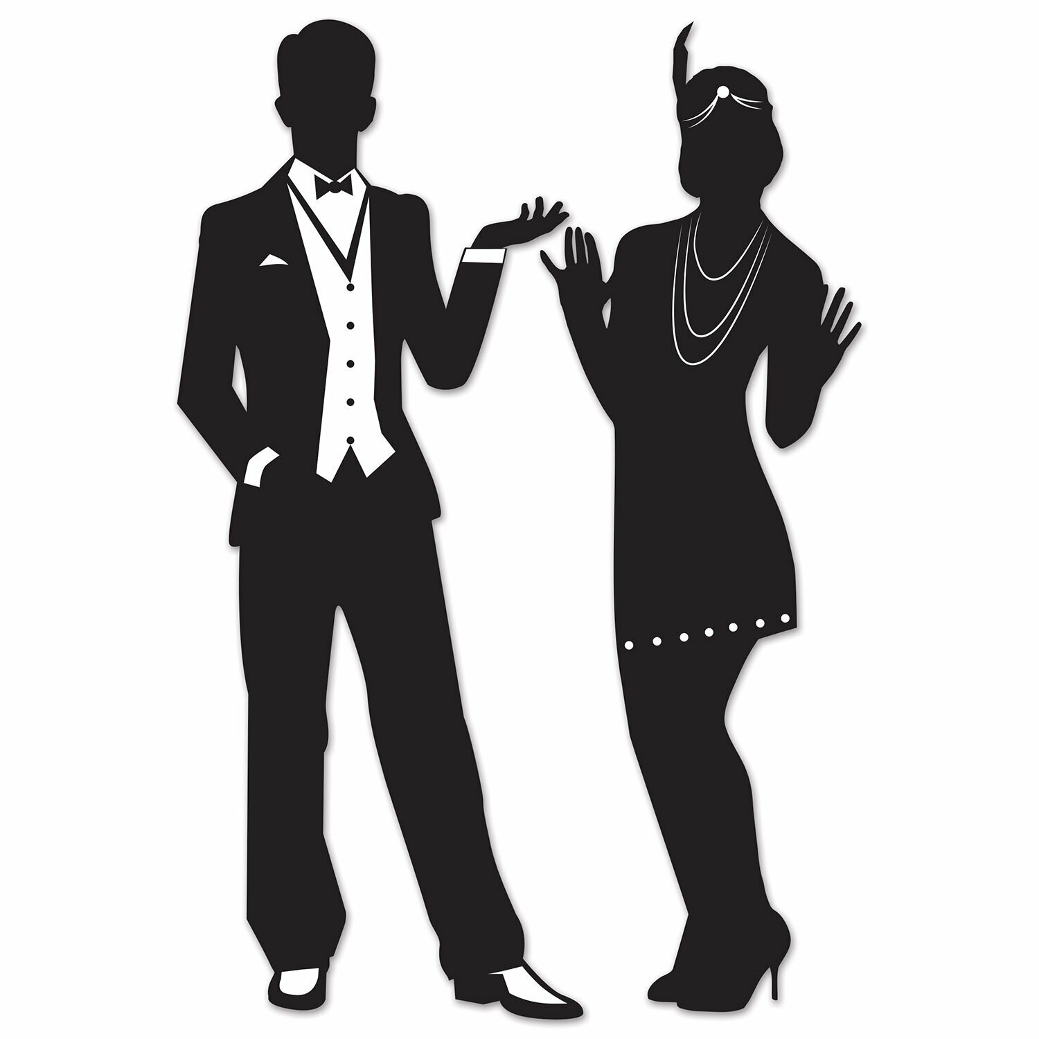 Gangster 20's Silhouettes Cutout Wall Decorations (Set of 2)