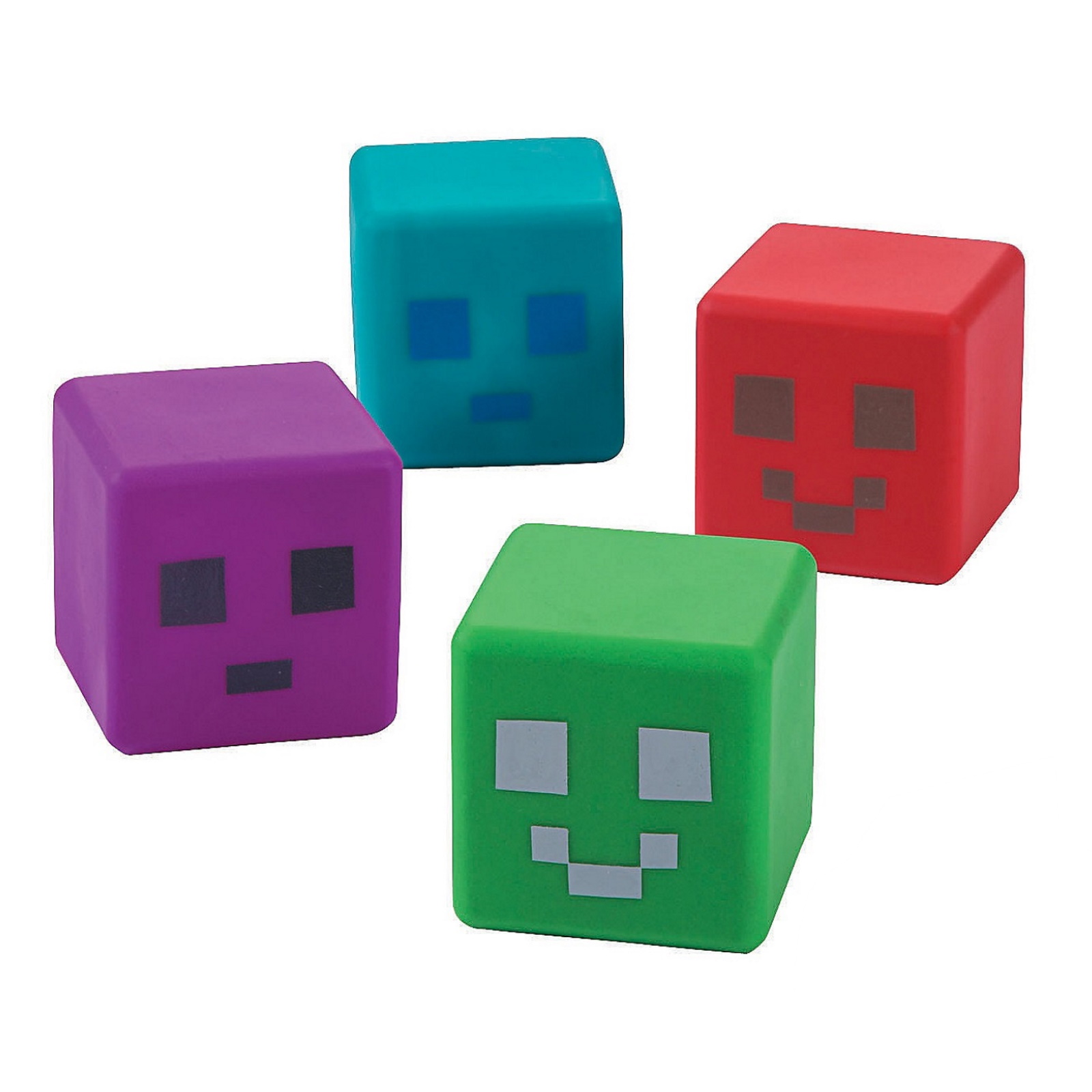 Pixel Face Vinyl Cube Toys (Pack of 12) 