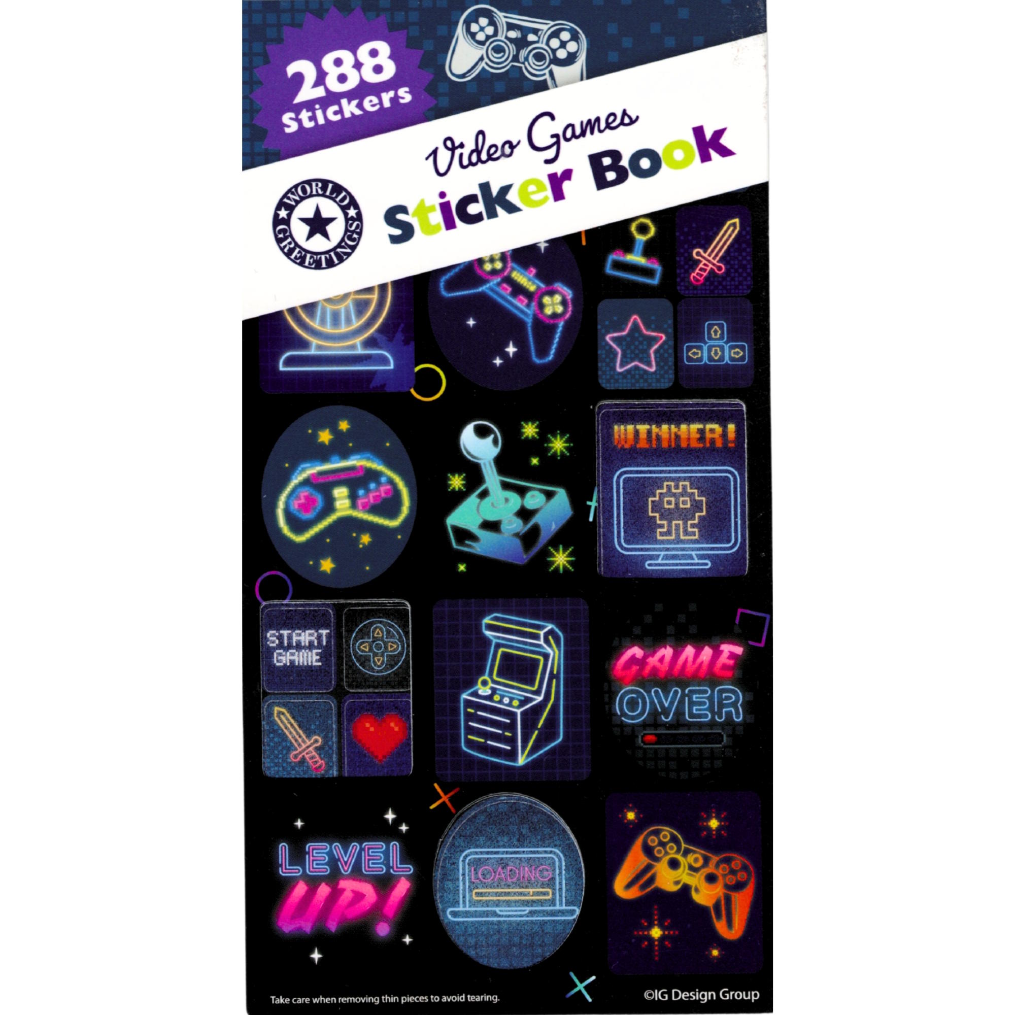 Video Games Sticker Book (12 Sheets) 