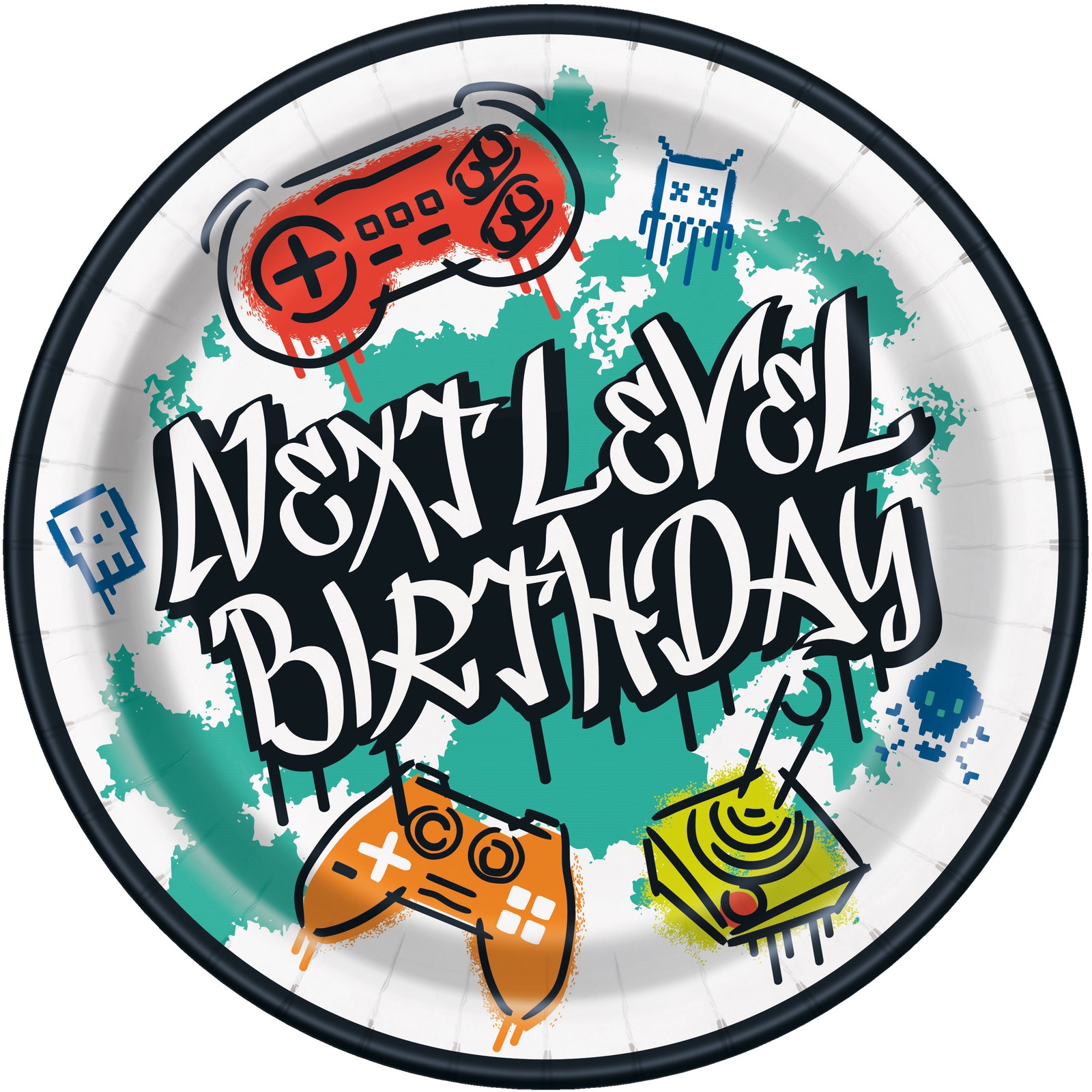 Next Level Gamer Birthday Large Paper Plates (Pack of 8)