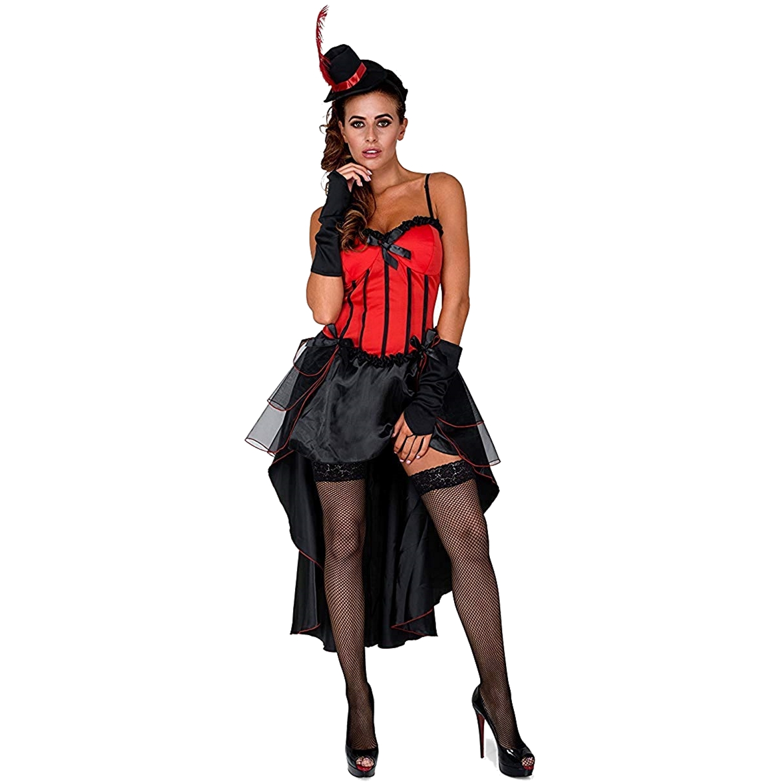 Red Burlesque Girl Ladies Costume Medium