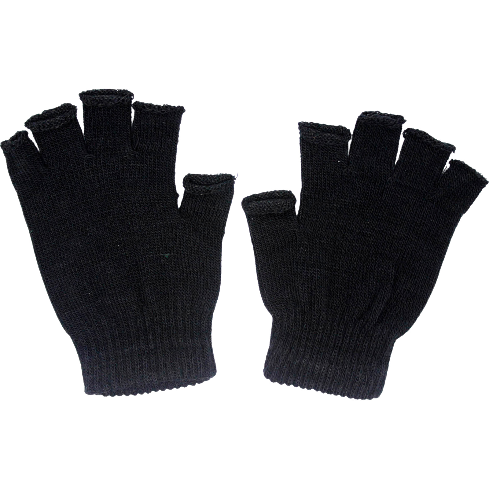 Black Knitted Short Fingerless Gloves