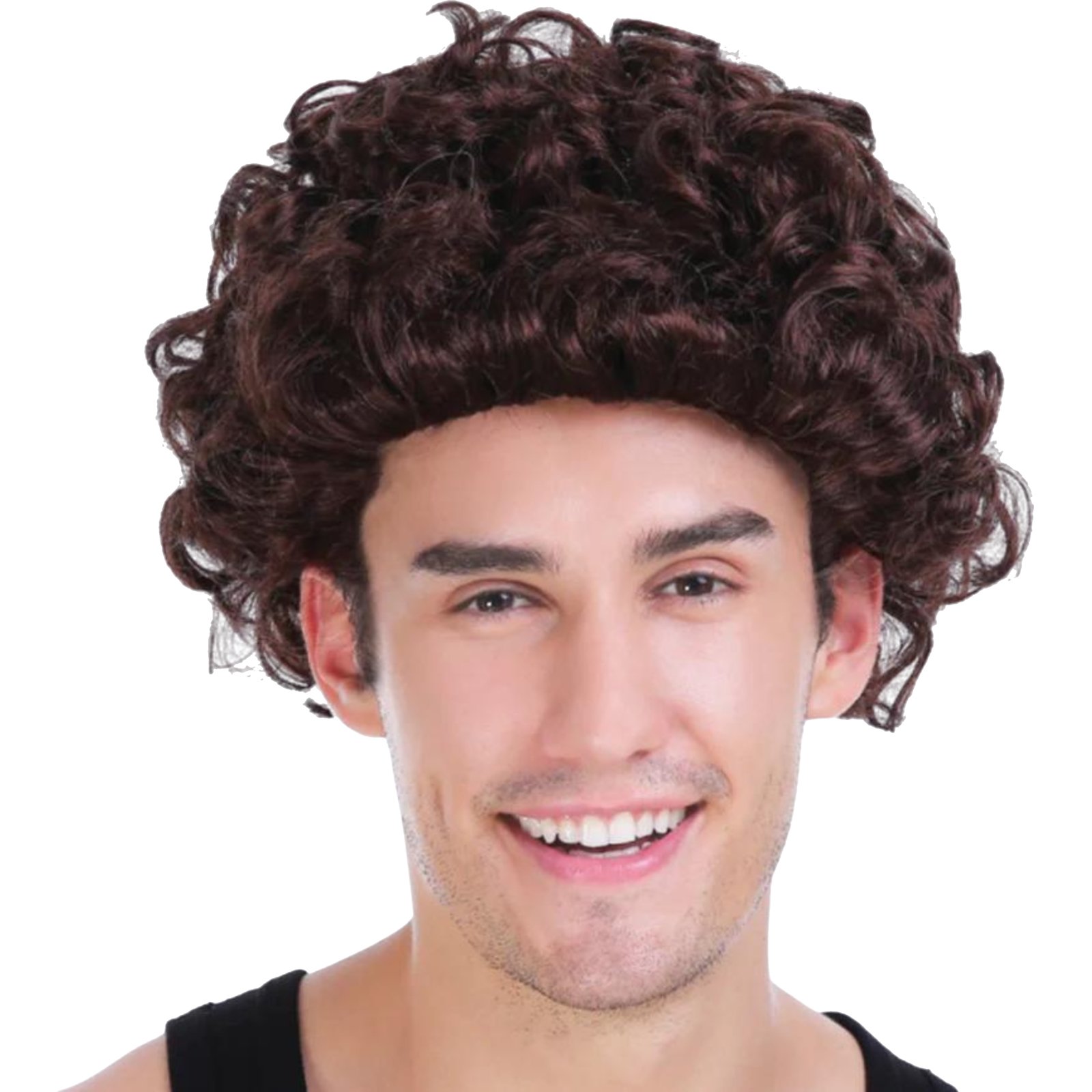 Men's Dark Brown Curly Wig