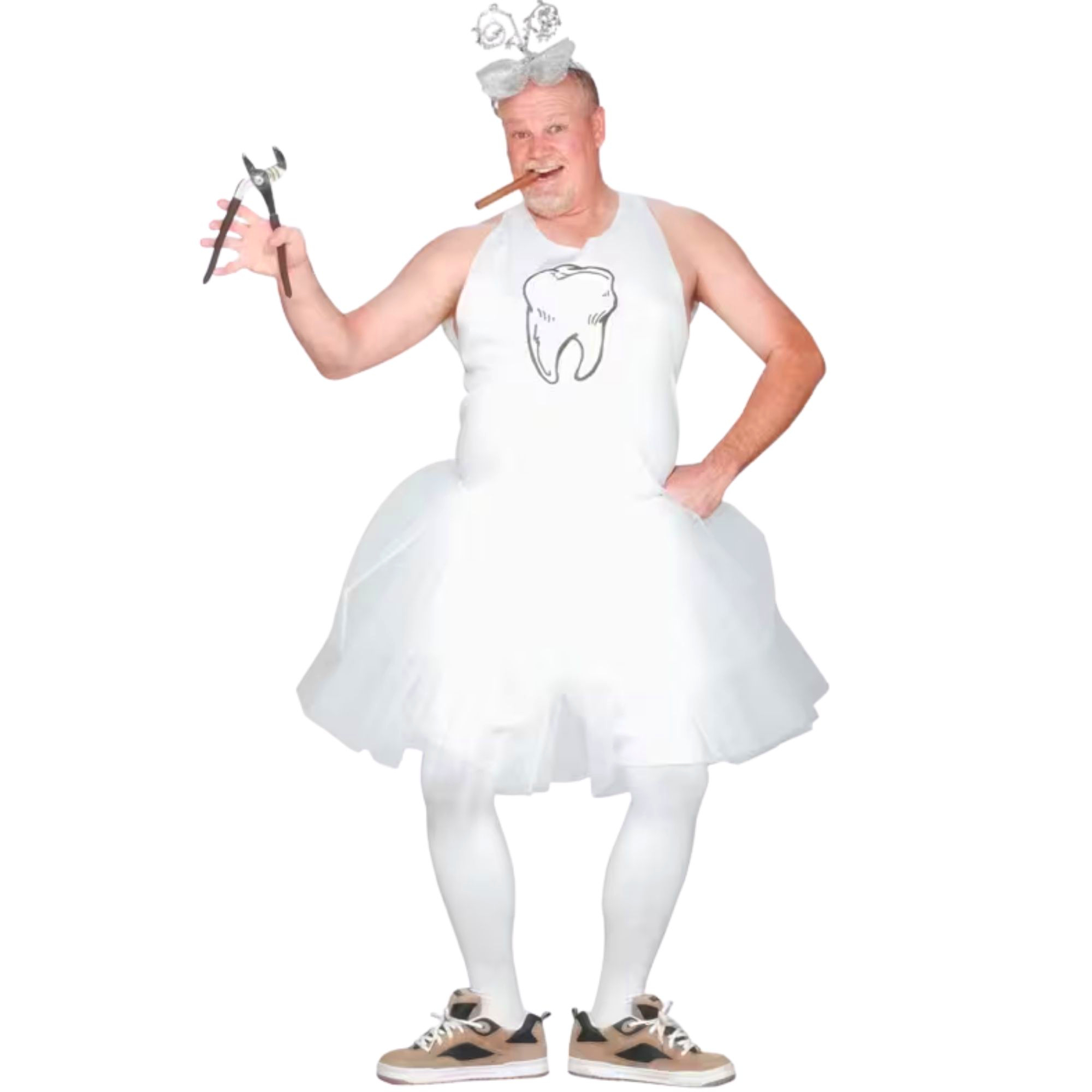 Men's White Tooth Fairy Costume 