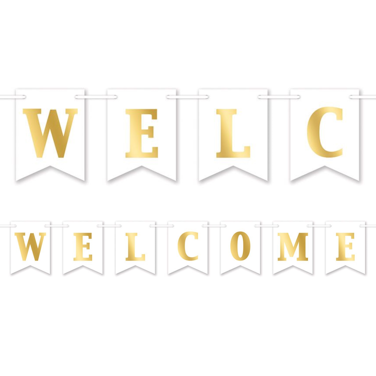 Gold Welcome Pennant Banner