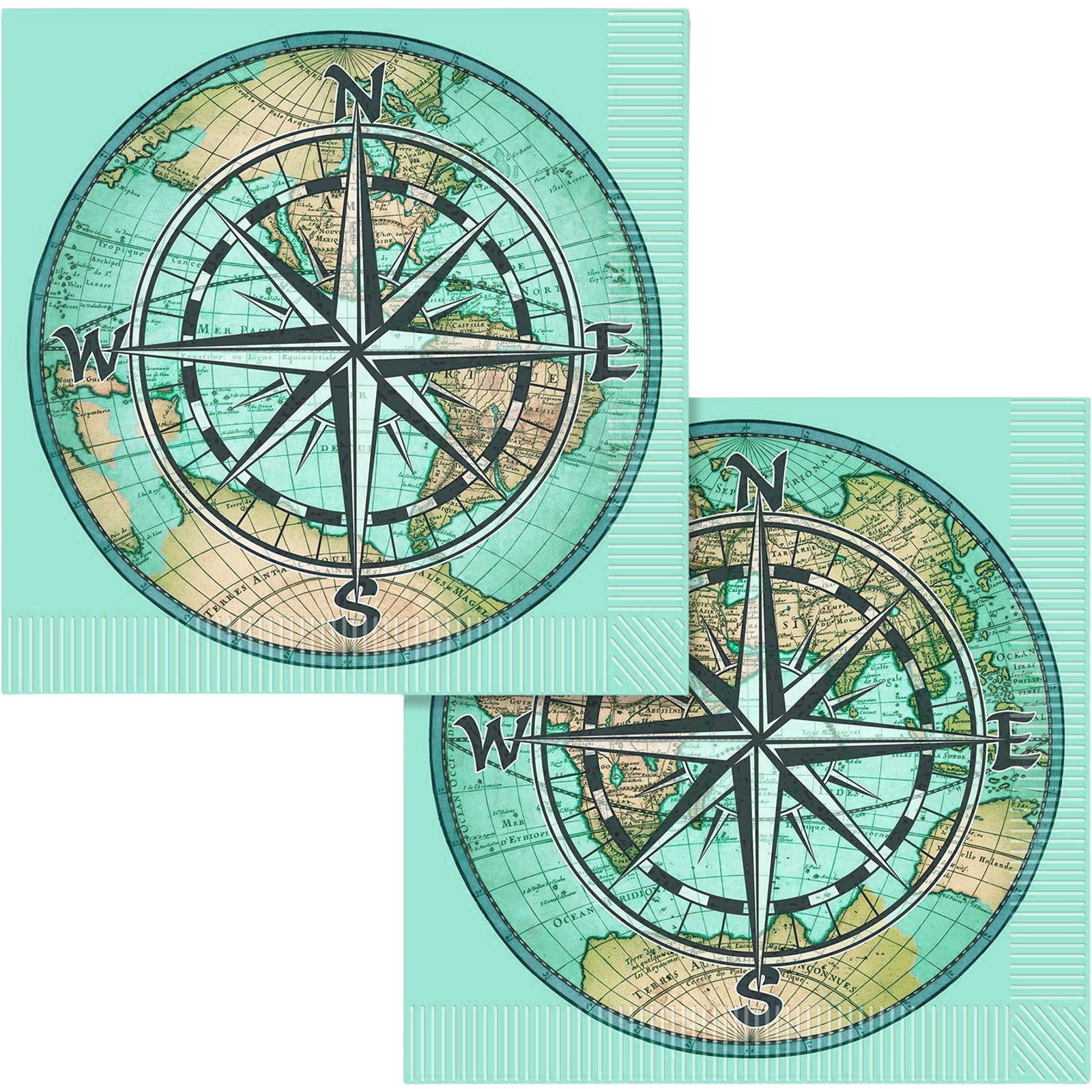 Bon Voyage Large Napkins / Serviettes (Pack of 16)