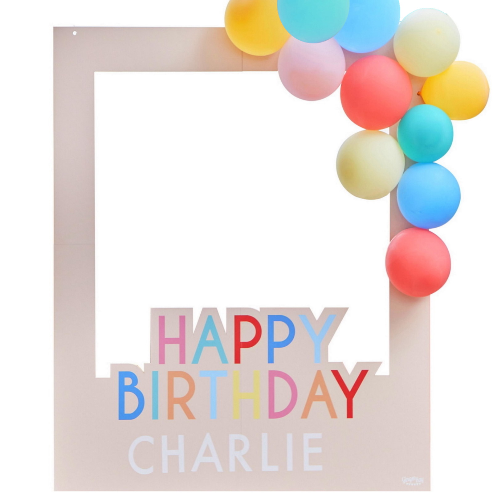 Ginger Ray Multicoloured Customisable Happy Birthday Photo Frame With Balloons
