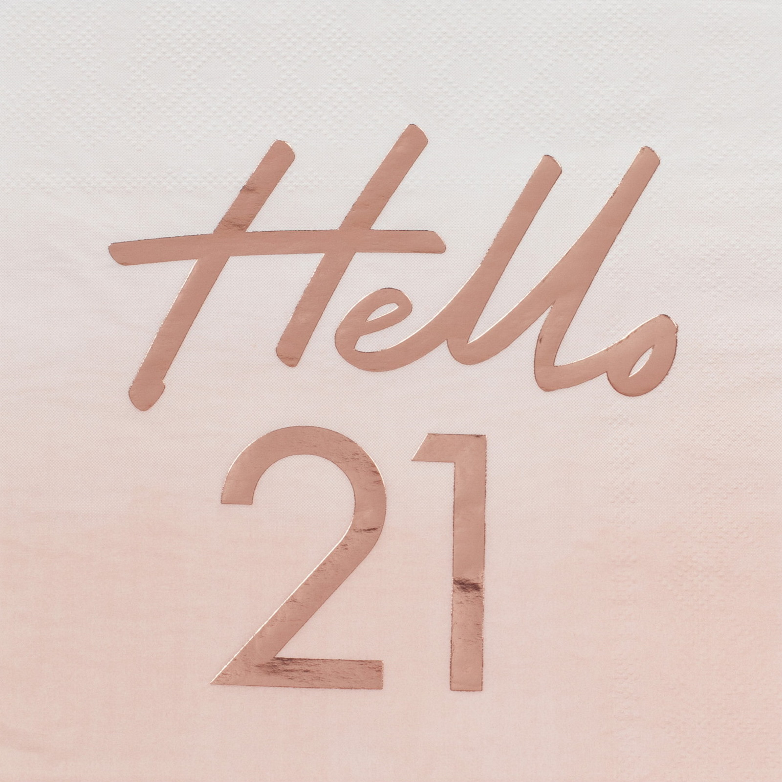 Ginger Ray Hello 21 Rose Gold Foil Ombre Large Paper Napkins / Serviettes (Pack of 16)