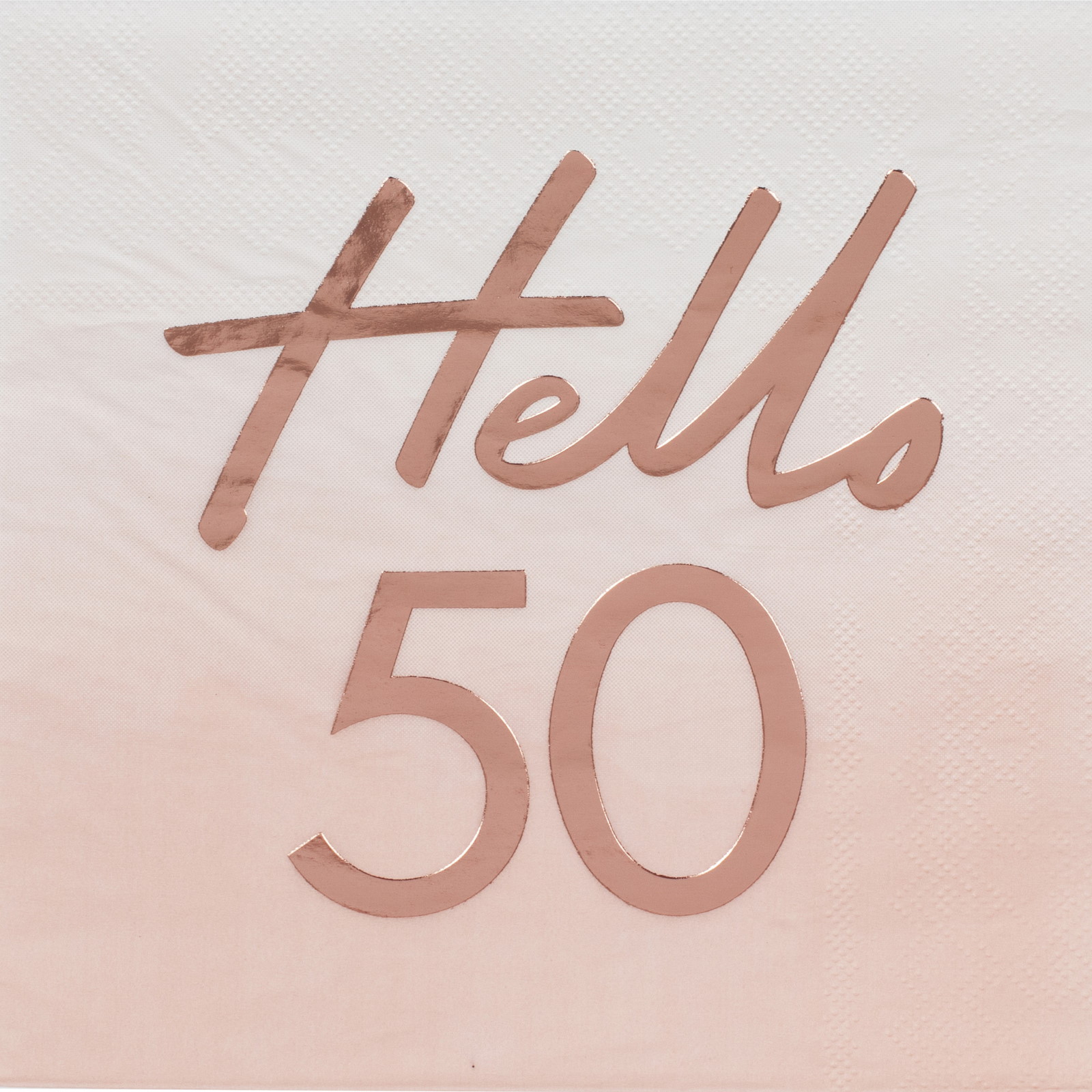 Ginger Ray Hello 50 Rose Gold Foil Ombre Large Paper Napkins / Serviettes (Pack of 16)