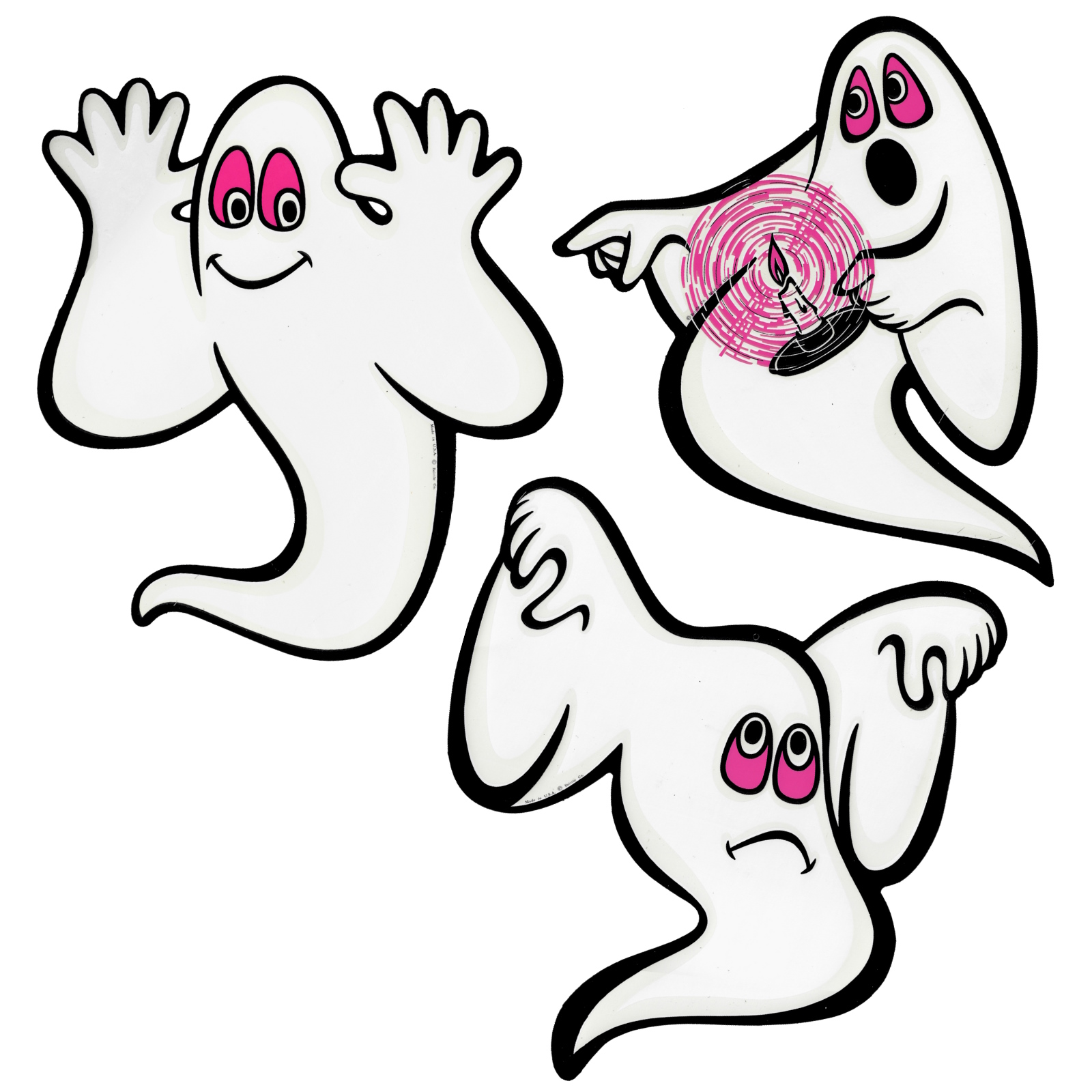 Night Glo Ghosts Cutout Wall Decorations (Pack of 3)