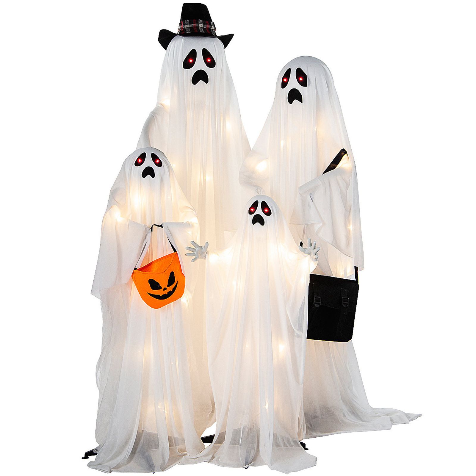 Light Up Standing Ghost Family Decoration