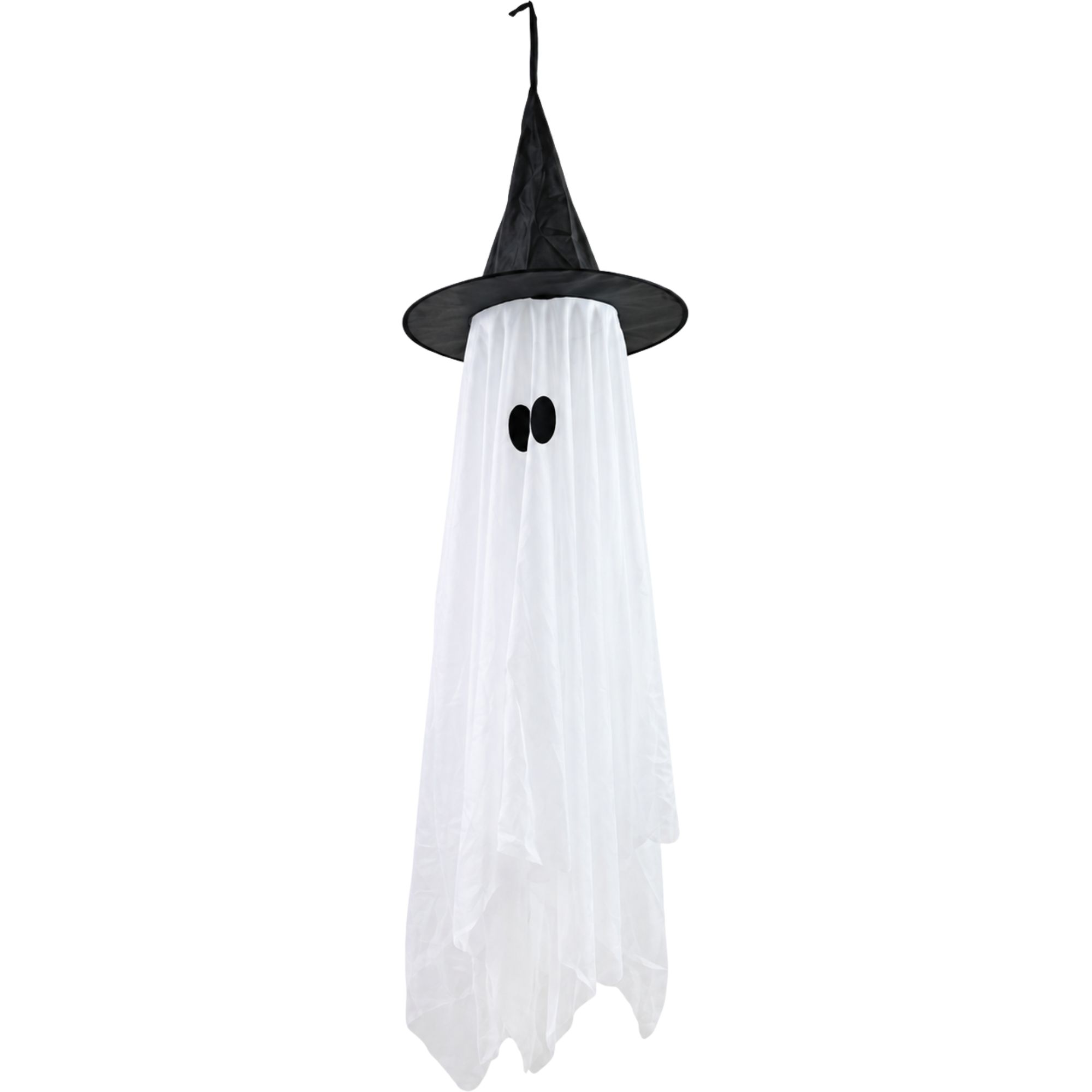 White Hanging Ghost With Witches Hat 1.35m 
