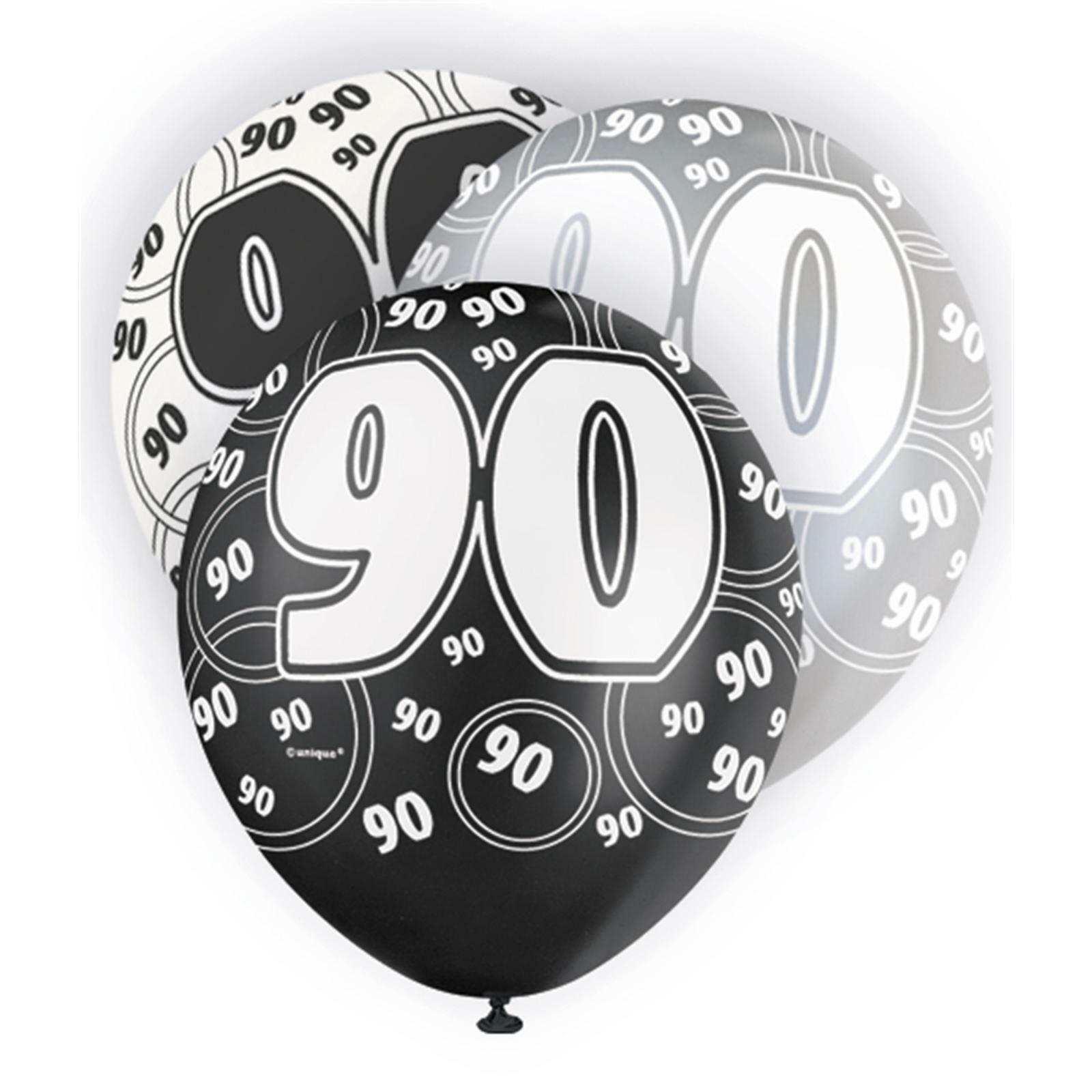 Glitz 90th Birthday Balloons (Pack of 6)