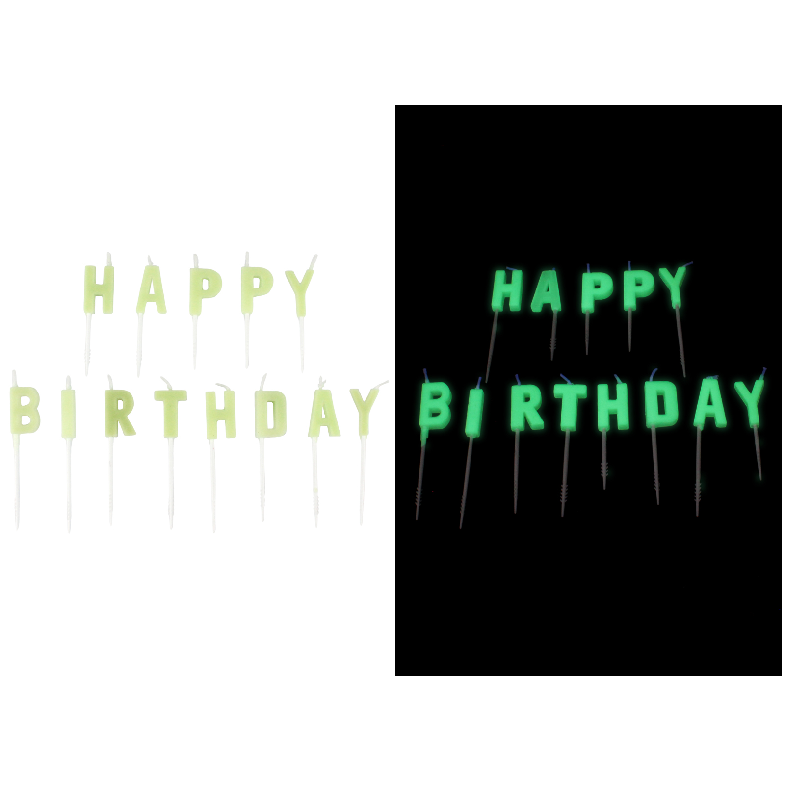 Glow in the Dark Happy Birthday Candles (Pack of 13)