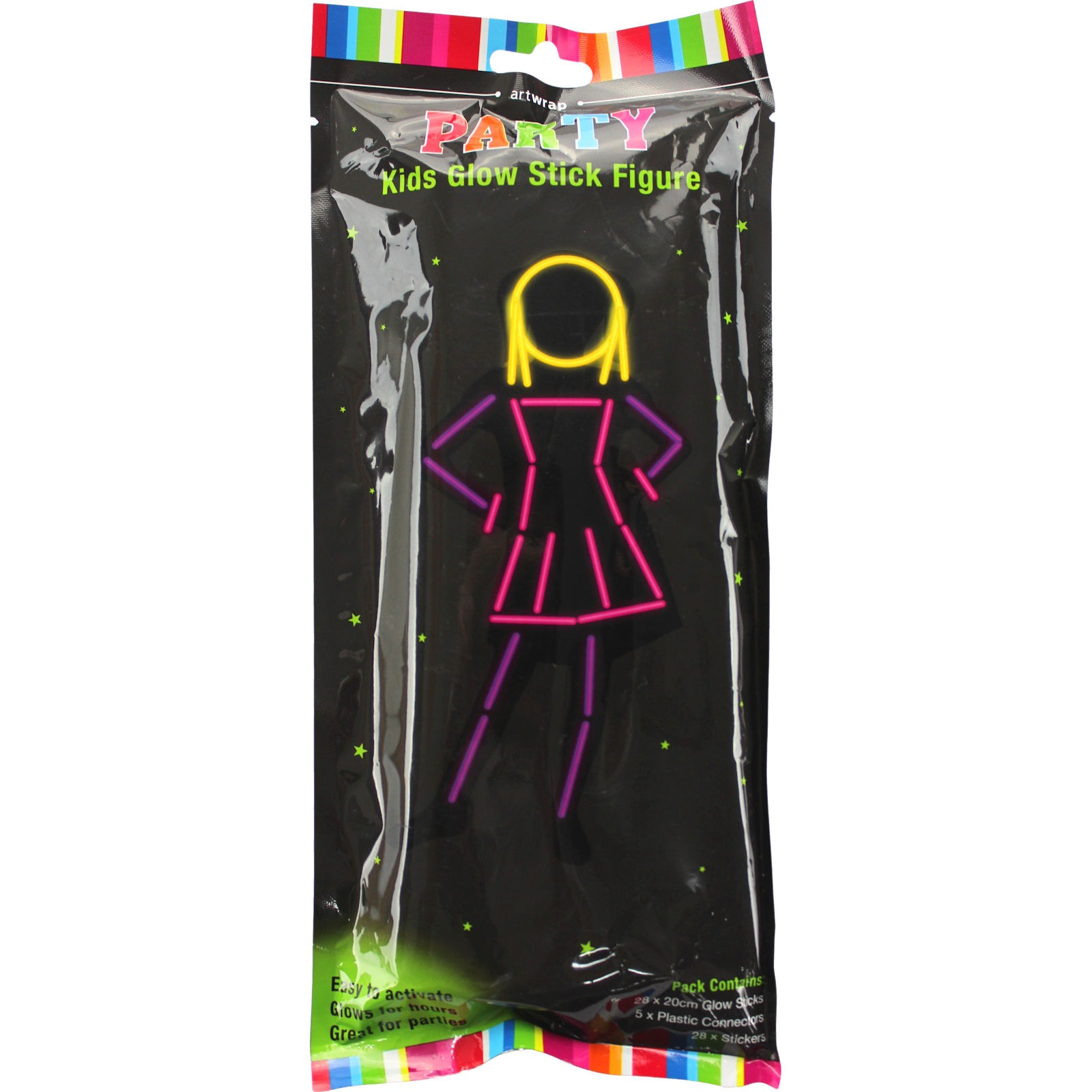 Kids Glow Stick Dress Figure Costume Kit