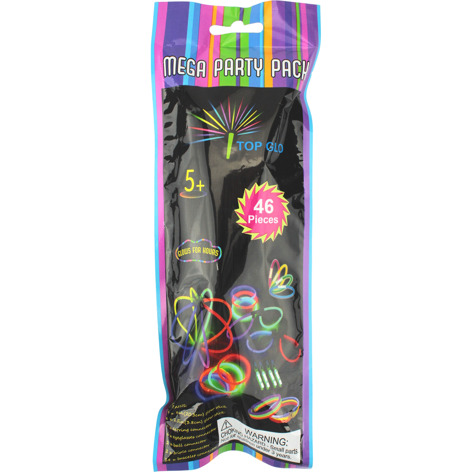 Glow Stick Accessory Party Pack (46 Pieces)