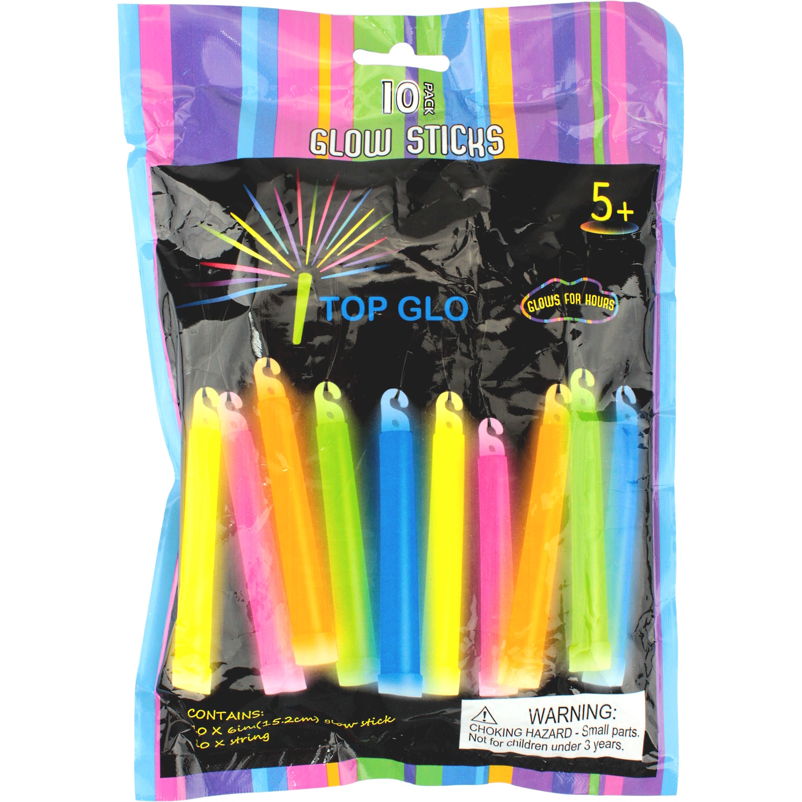 Assorted Coloured Glow Stick Necklaces (Pack of 10)