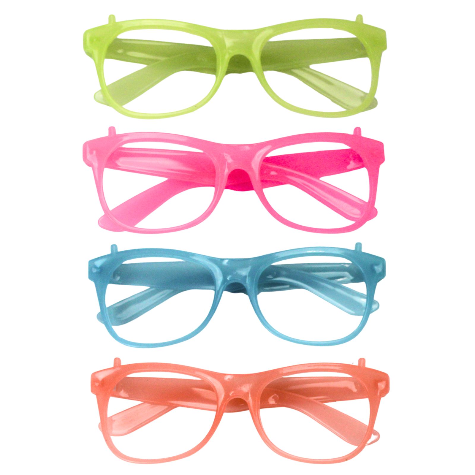 UV Glow In The Dark Glasses (Pack of 4) 